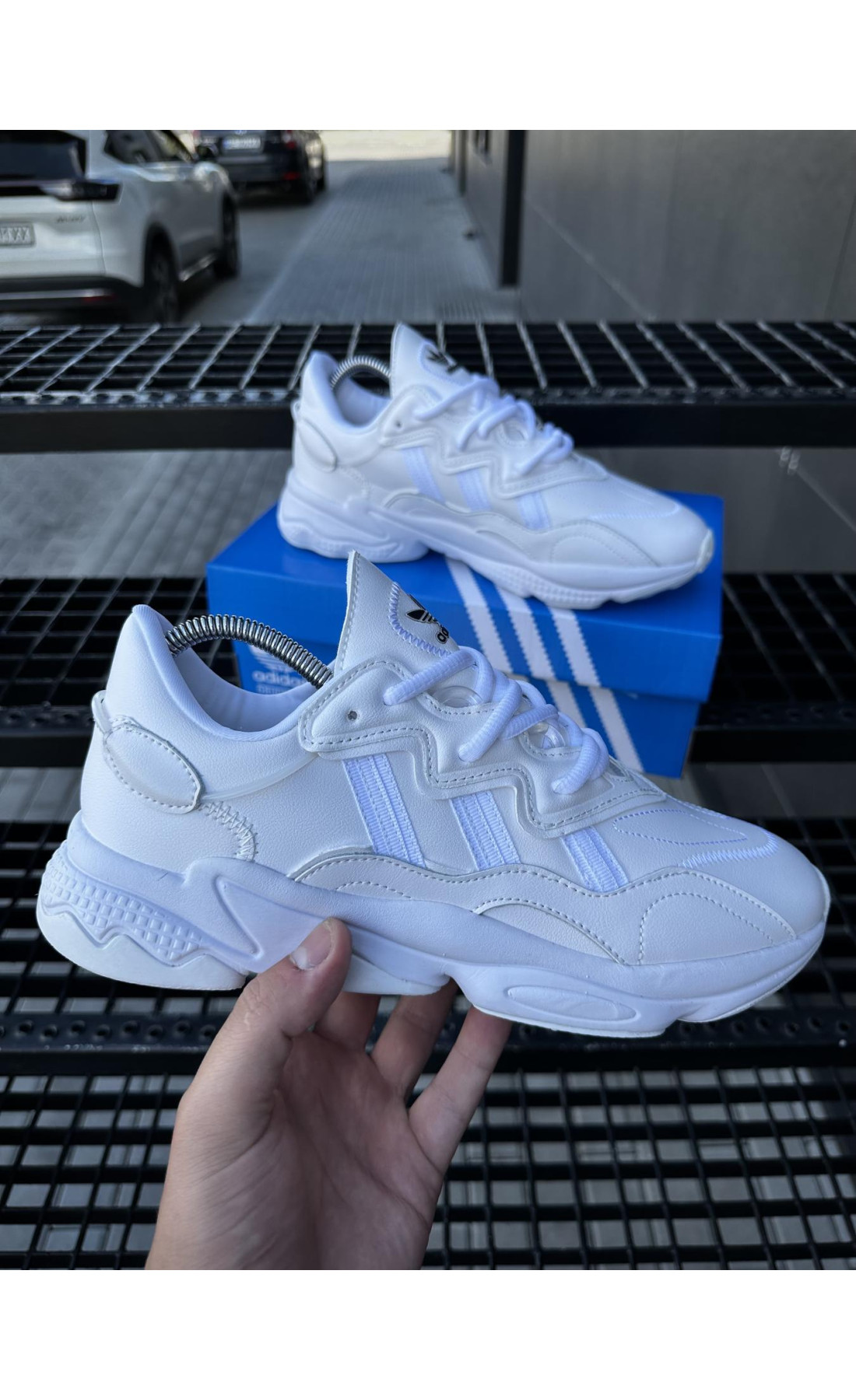 Чоловічі кросівки  Кросівки adidas ozweego, all white (5434-1)