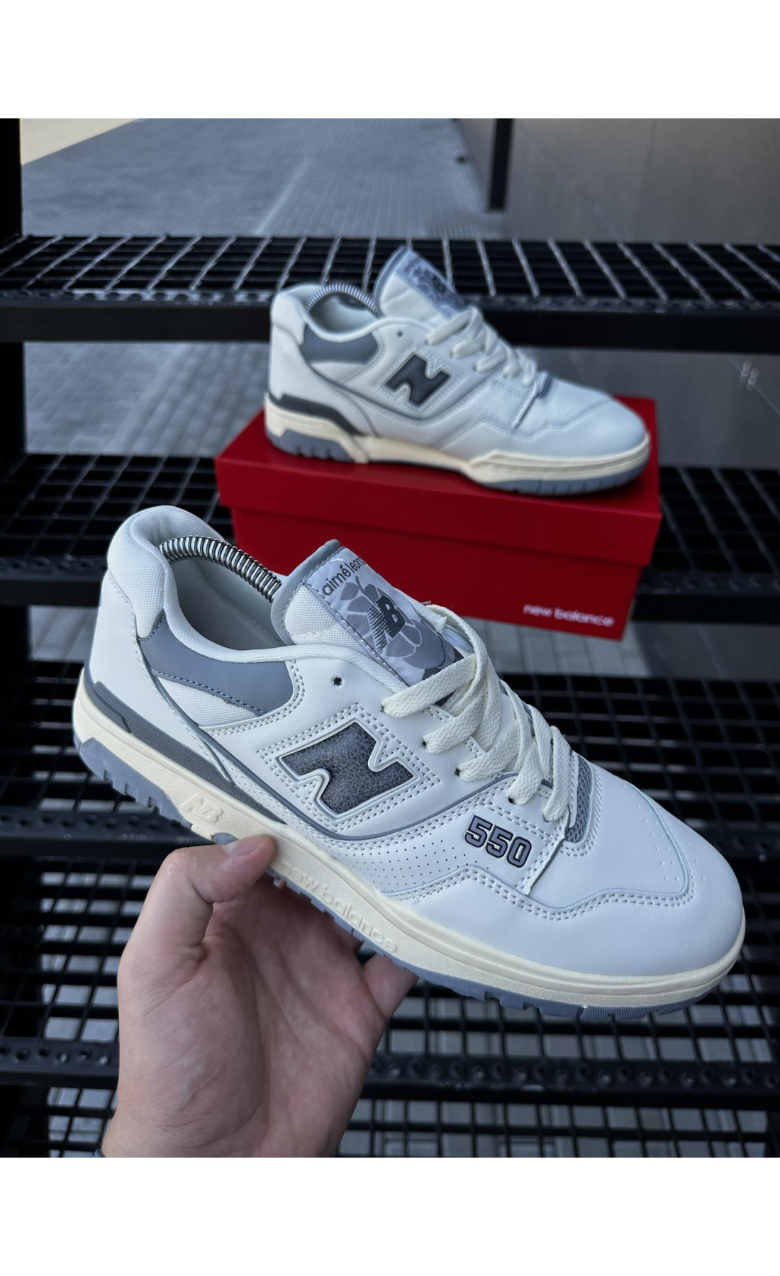 Чоловічі кросівки  Кросівки new balance (white & gray) (550-1)