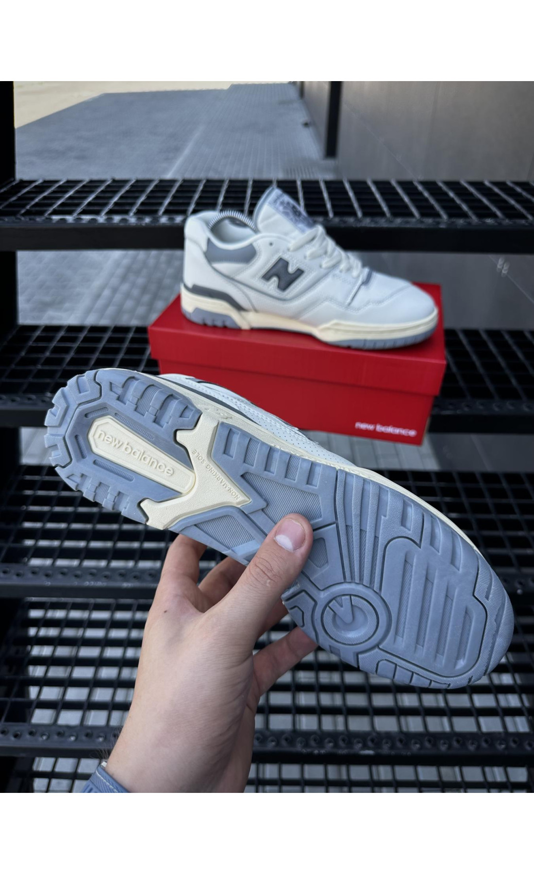 Чоловічі кросівки  Кросівки new balance (white & gray) (550-1)