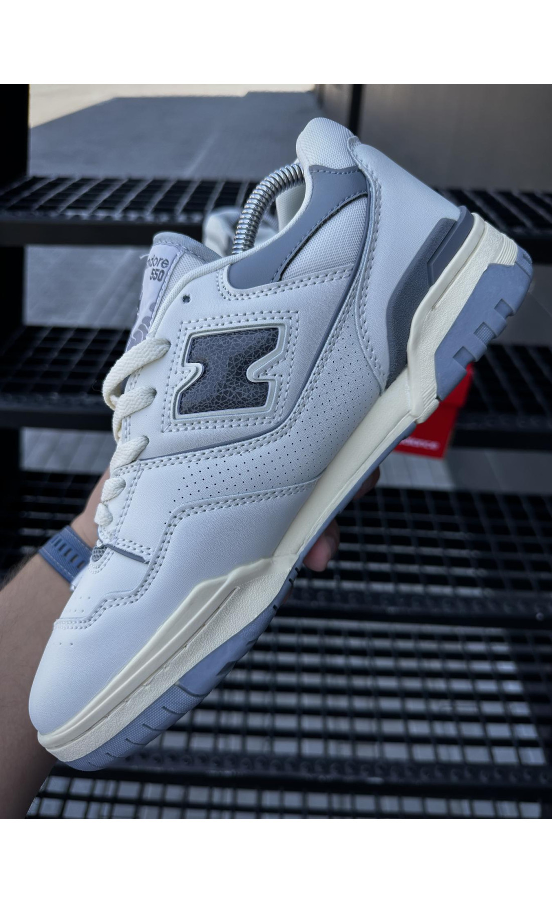 Чоловічі кросівки  Кросівки new balance (white & gray) (550-1)