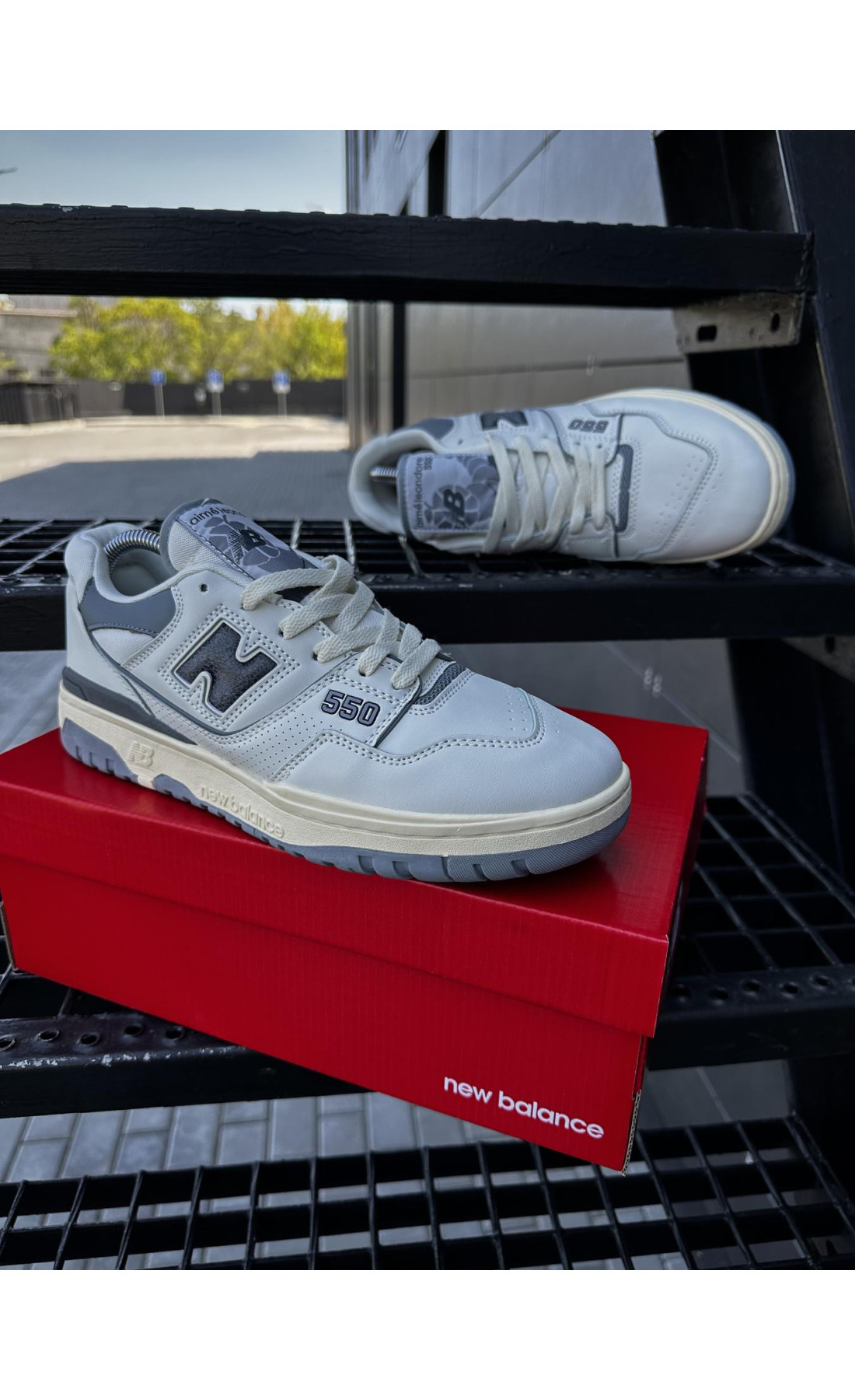 Чоловічі кросівки  Кросівки new balance (white & gray) (550-1)