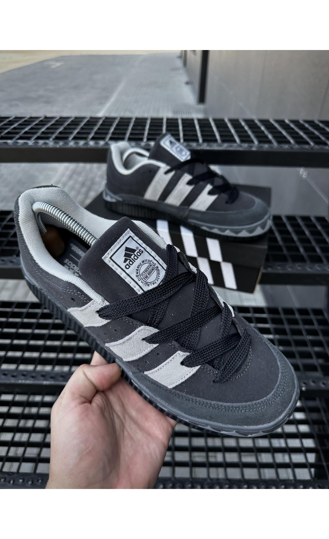 Чоловічі кросівки  Кросівки adidas adimatic neighborhood (чорно-сірі) (476-9)