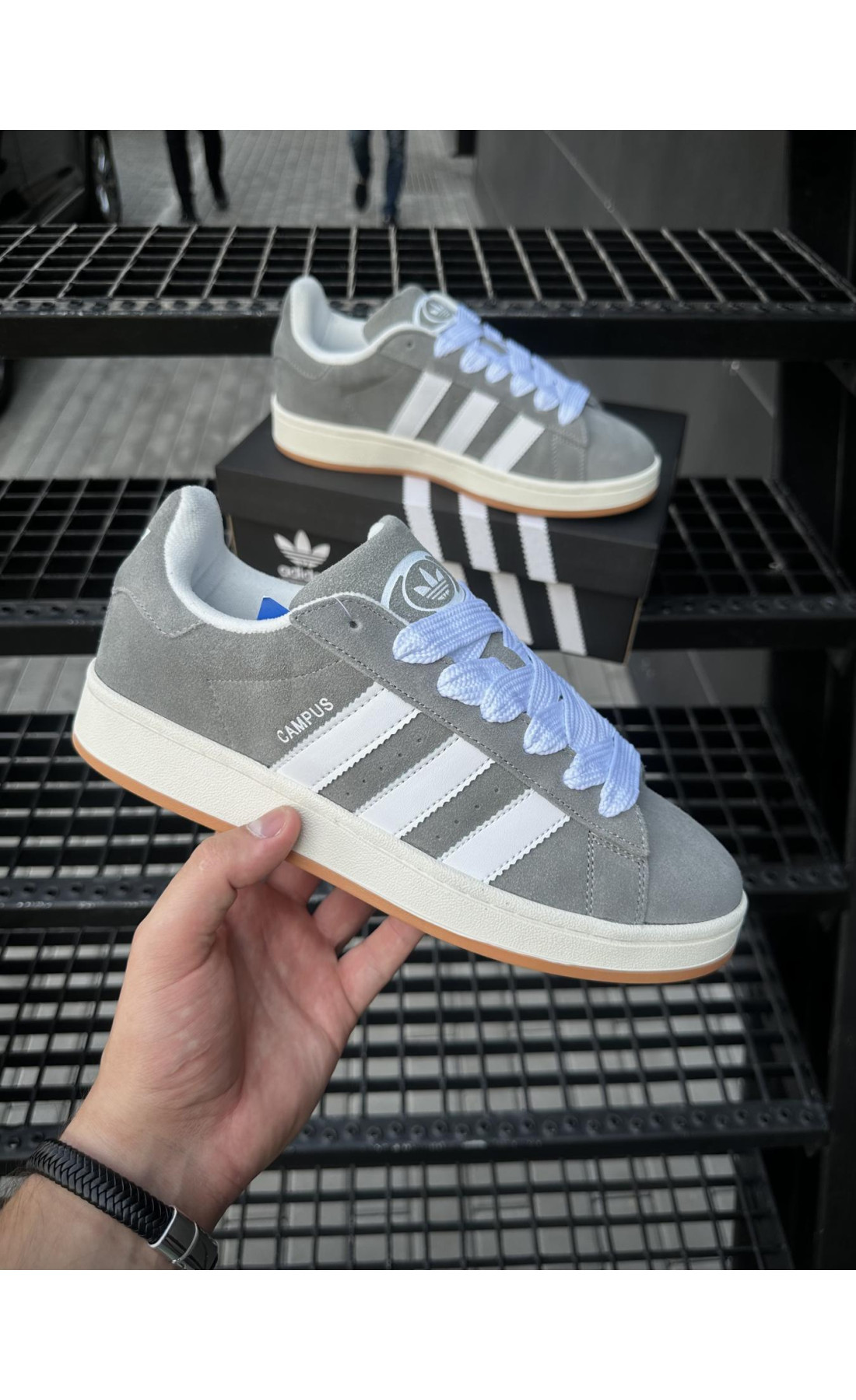 Чоловічі кросівки  Кросівки adidas campus (ліцензія) (сірі) (0815-1)