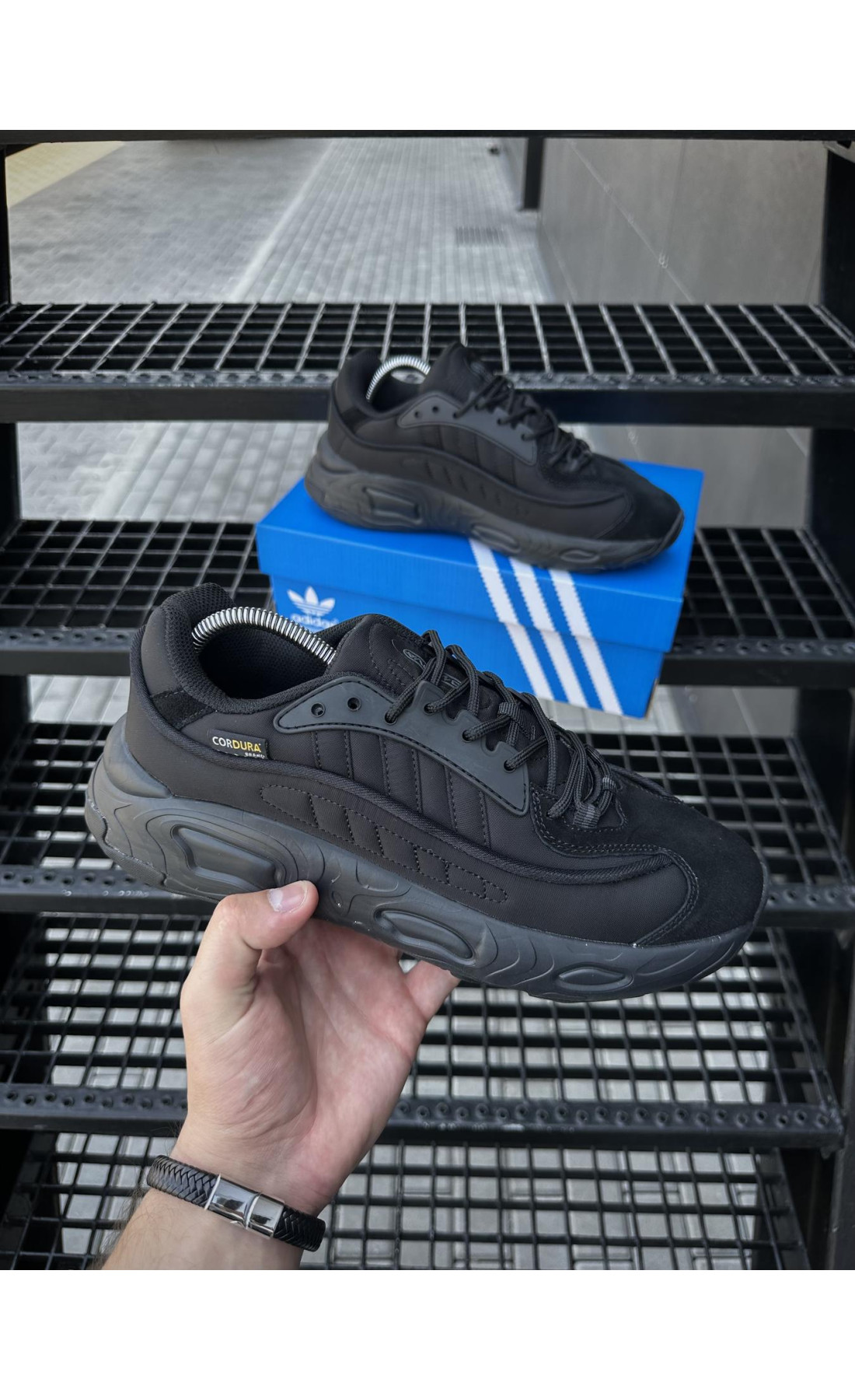 Чоловічі кросівки  Кросівки adidas oznova (чорні) cordura (2547-1)