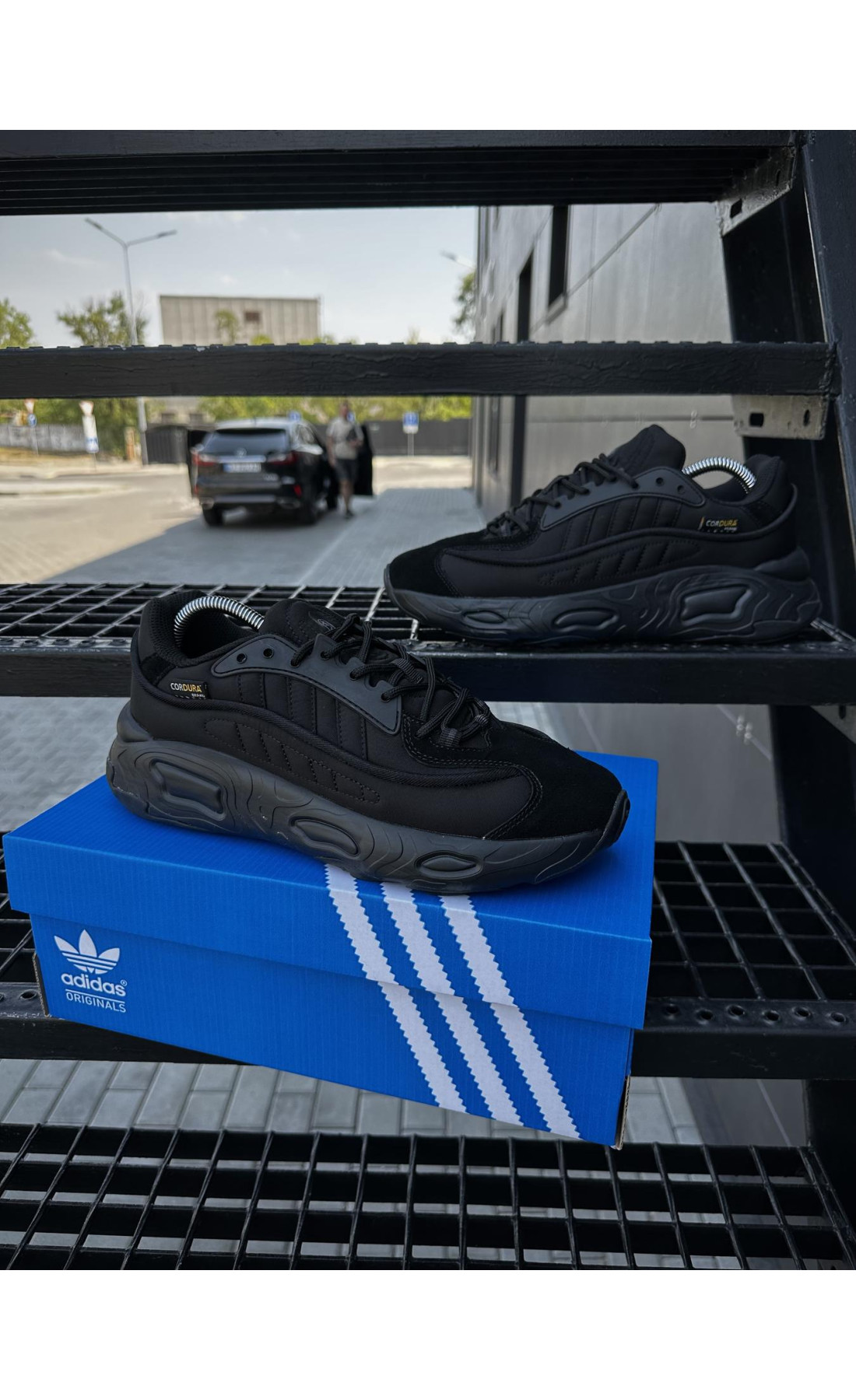 Чоловічі кросівки  Кросівки adidas oznova (чорні) cordura (2547-1)