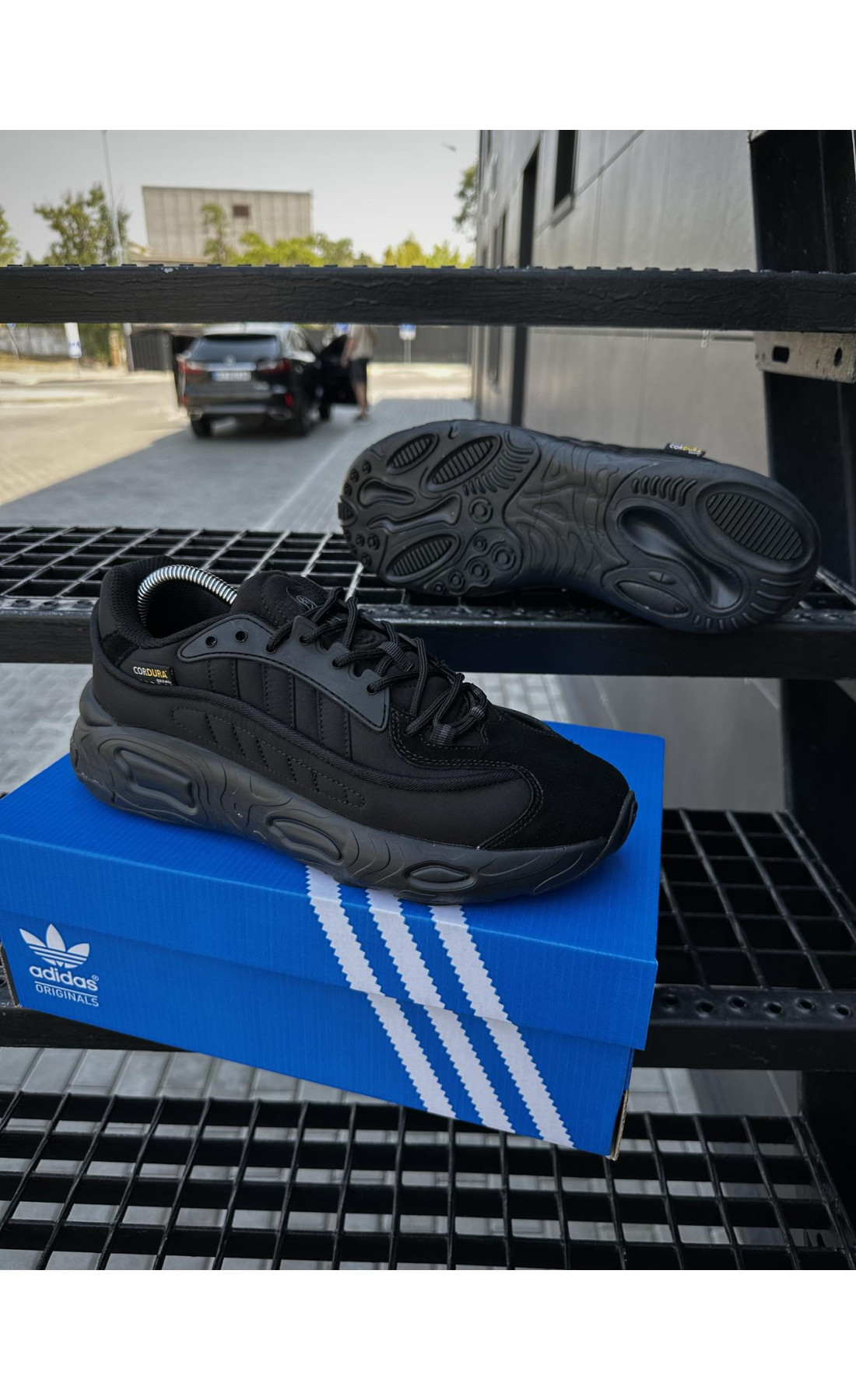 Чоловічі кросівки  Кросівки adidas oznova (чорні) cordura (2547-1)