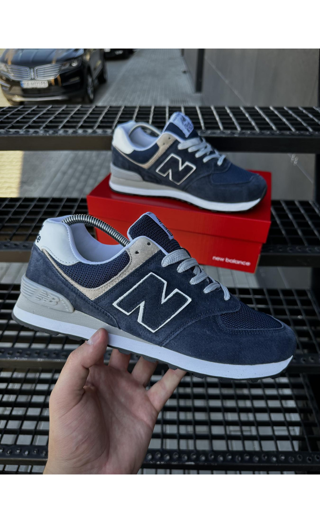 Чоловічі кросівки  Кросівки new balance (сині) (574-13)