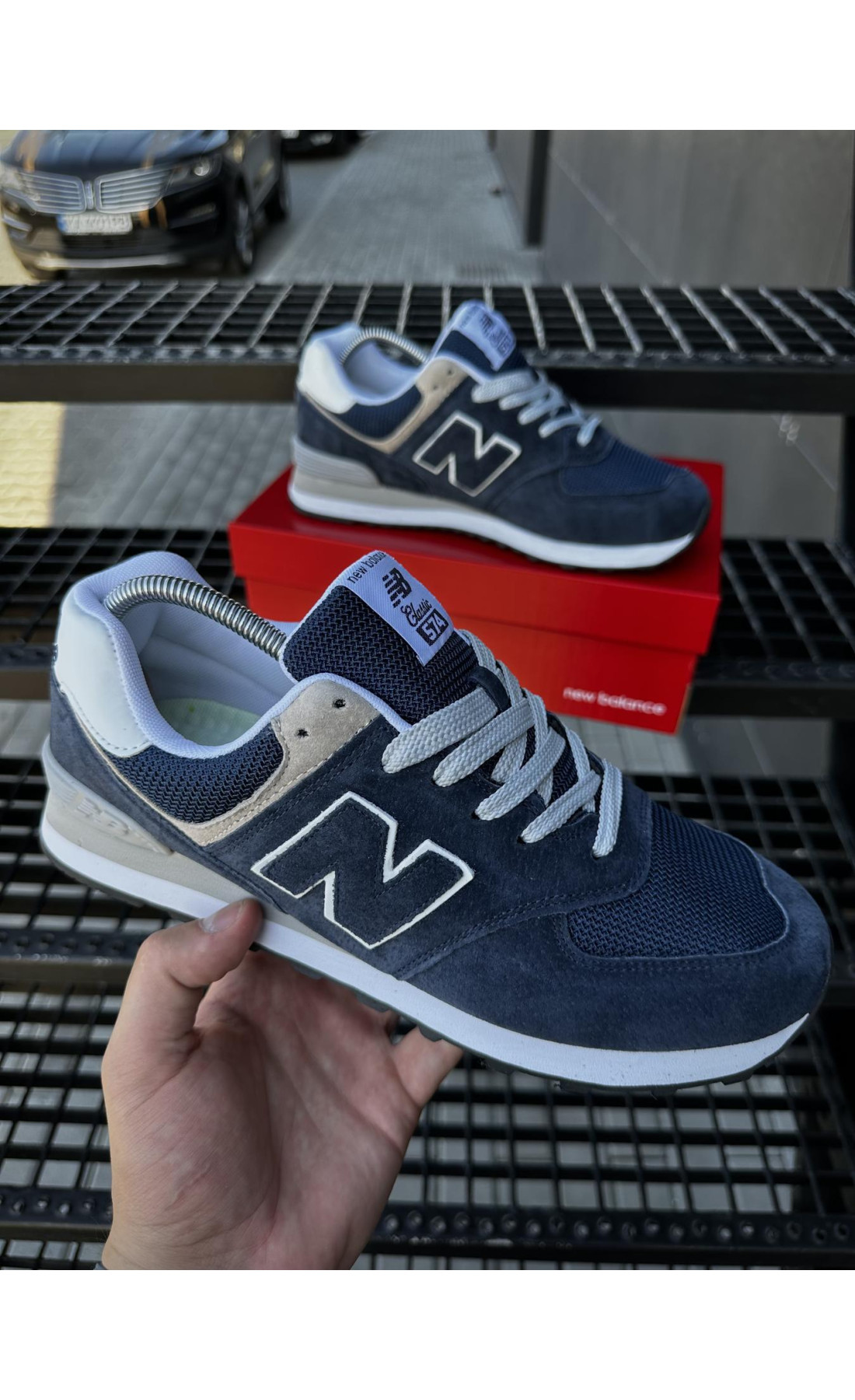 Чоловічі кросівки  Кросівки new balance (сині) (574-13)