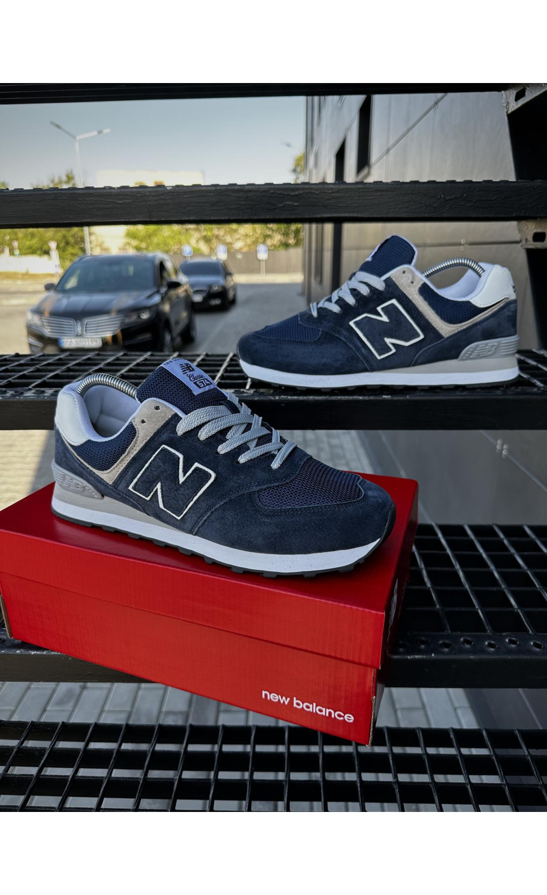 Чоловічі кросівки  Кросівки new balance (сині) (574-13)