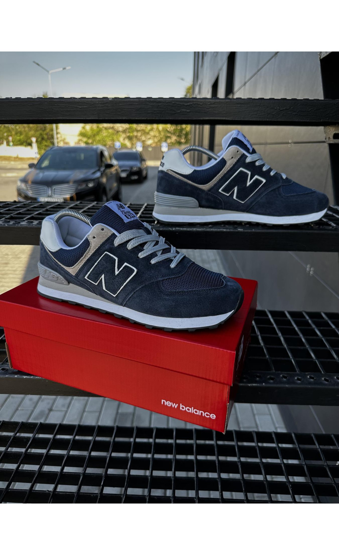 Чоловічі кросівки  Кросівки new balance (сині) (574-13)