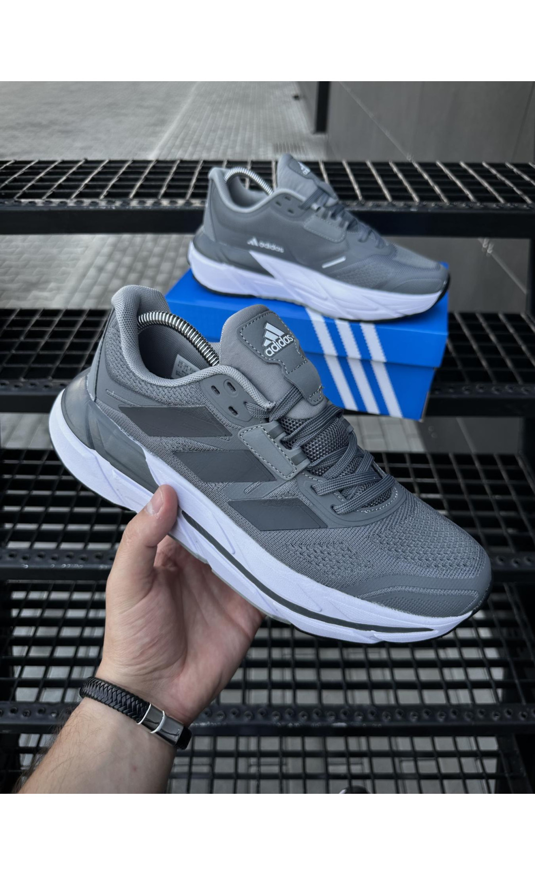 Чоловічі кросівки  Кросівки adidas adistar . (темно сірі) (5539-4)