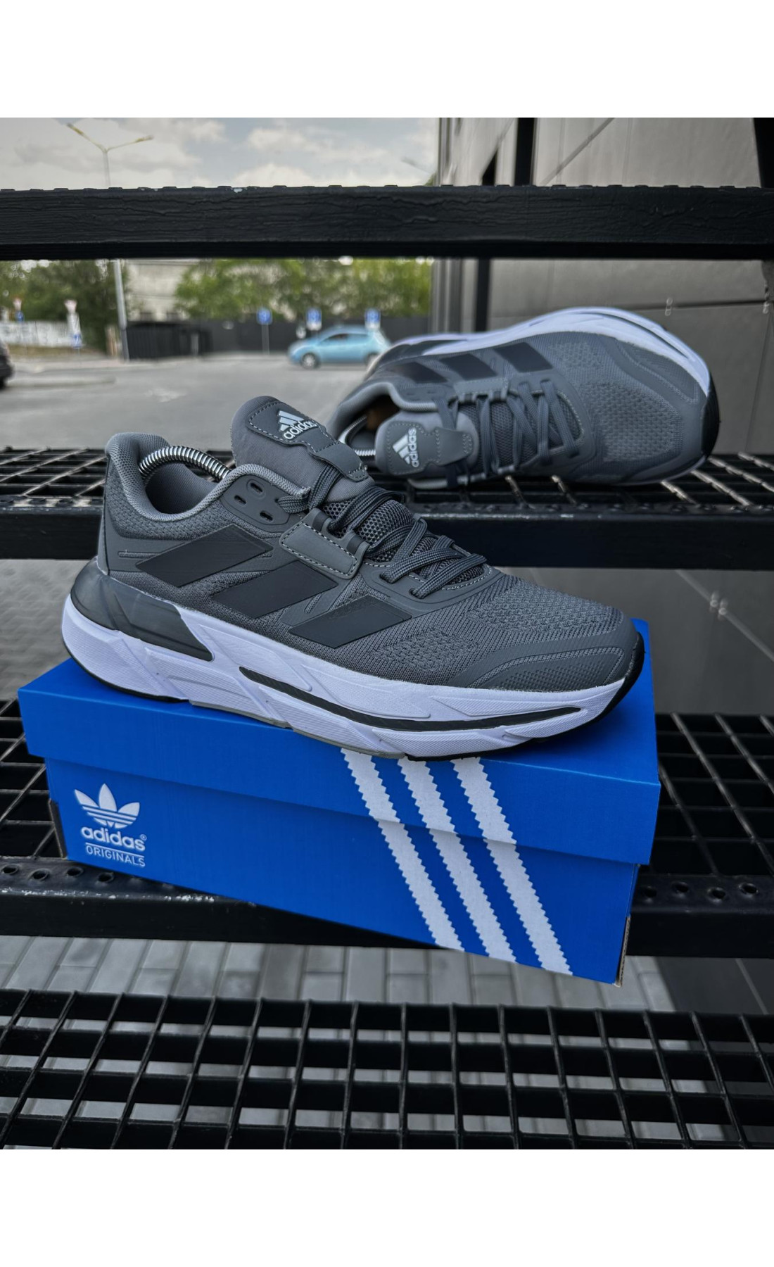 Чоловічі кросівки  Кросівки adidas adistar . (темно сірі) (5539-4)