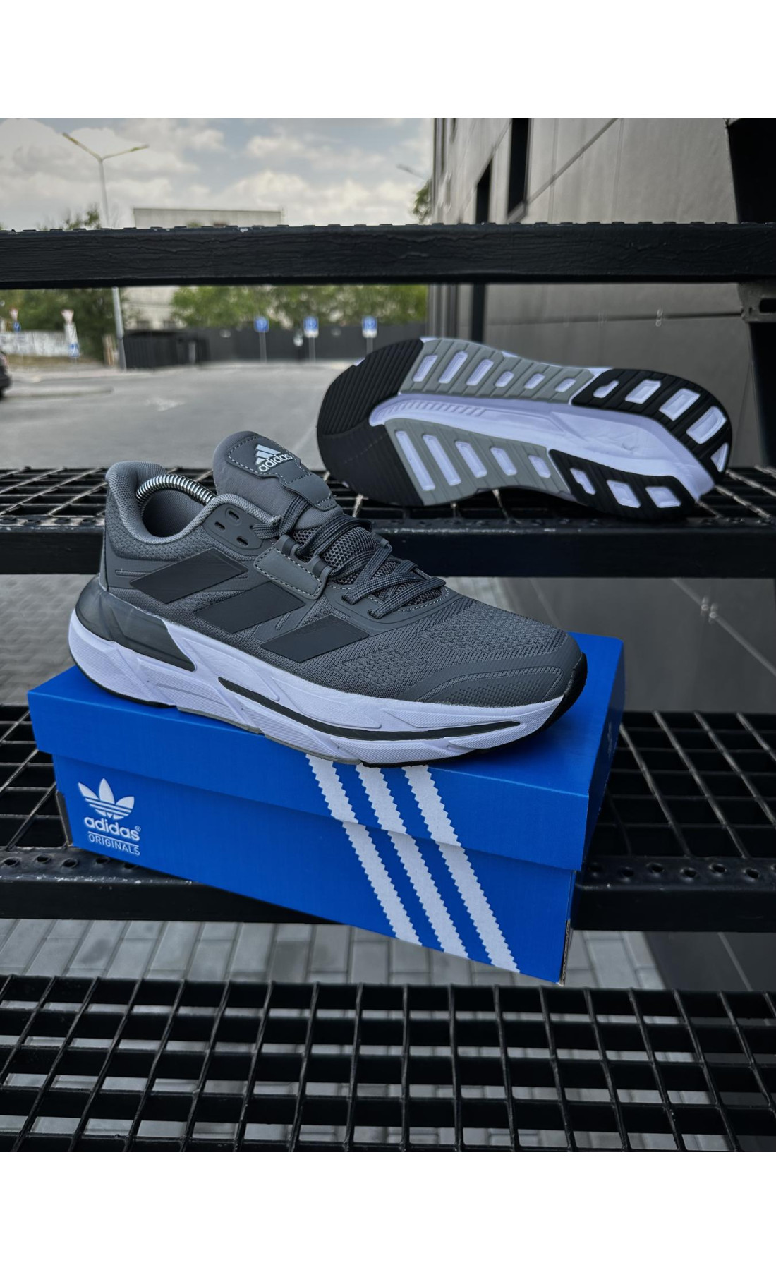 Чоловічі кросівки  Кросівки adidas adistar . (темно сірі) (5539-4)