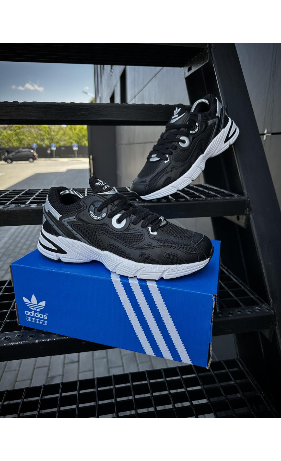 Чоловічі кросівки  Кросівки adidas astir (чорно-білі) (5459-5)