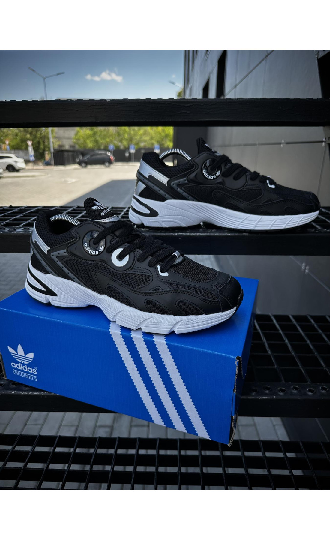 Чоловічі кросівки  Кросівки adidas astir (чорно-білі) (5459-5)