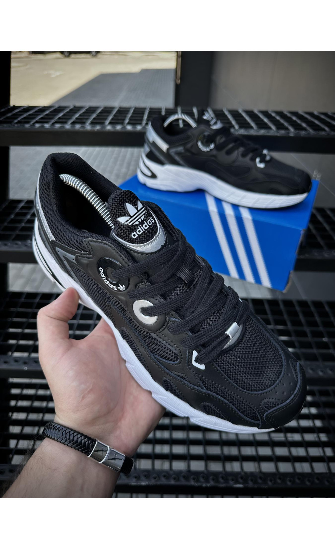 Чоловічі кросівки  Кросівки adidas astir (чорно-білі) (5459-5)