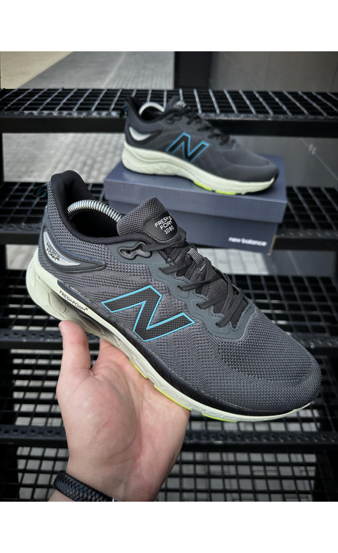 Чоловічі кросівки  Кросівки new balance fresh foam (темно-сірі) (832-2)