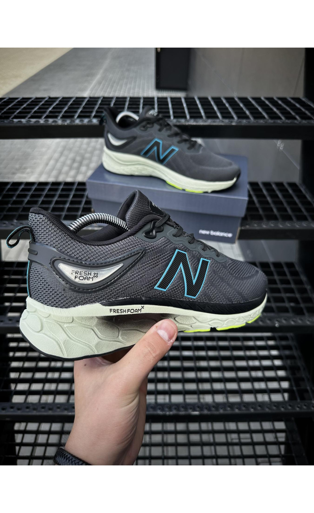 Чоловічі кросівки  Кросівки new balance fresh foam (темно-сірі) (832-2)