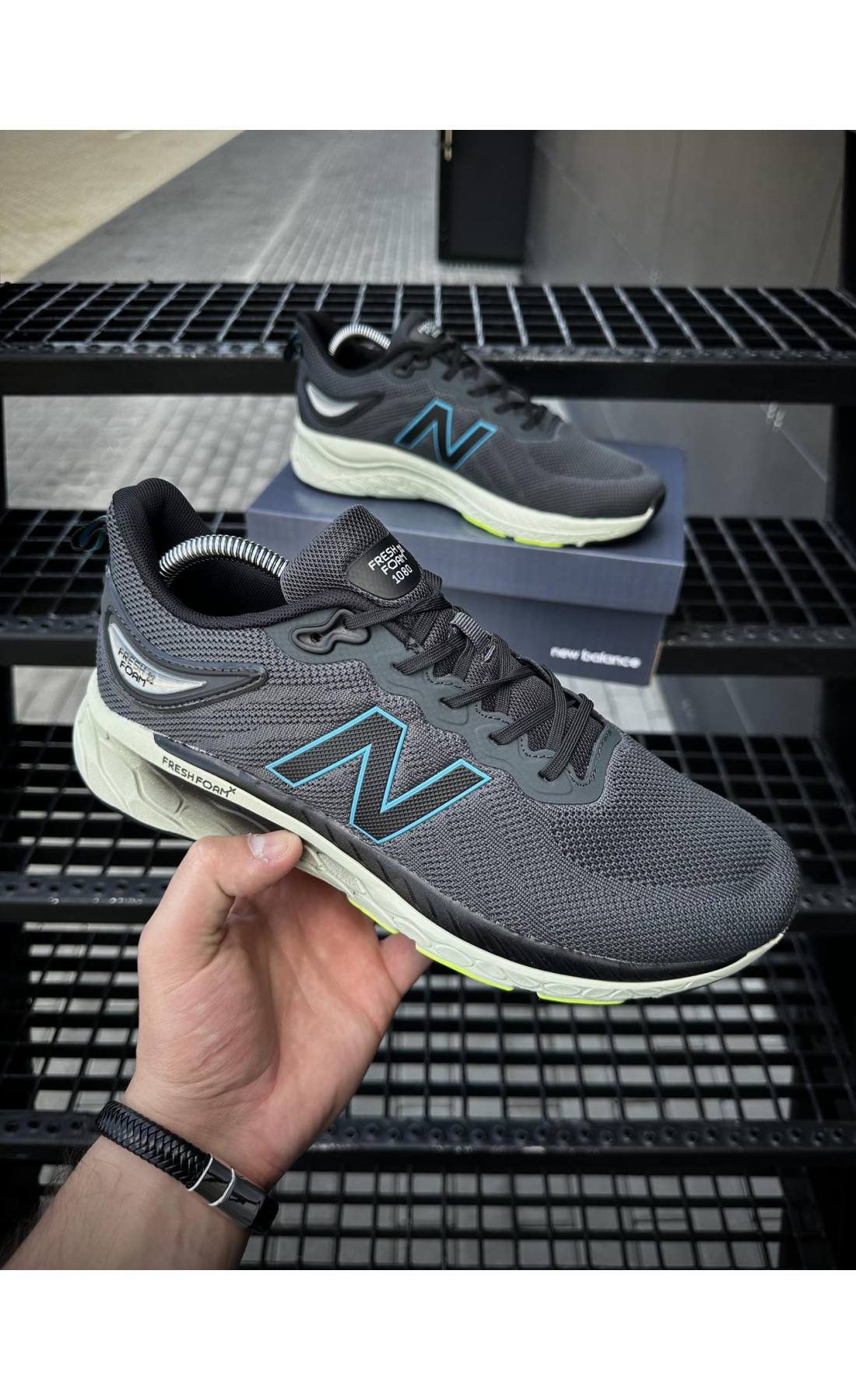 Чоловічі кросівки  Кросівки new balance fresh foam (темно-сірі) (832-2)