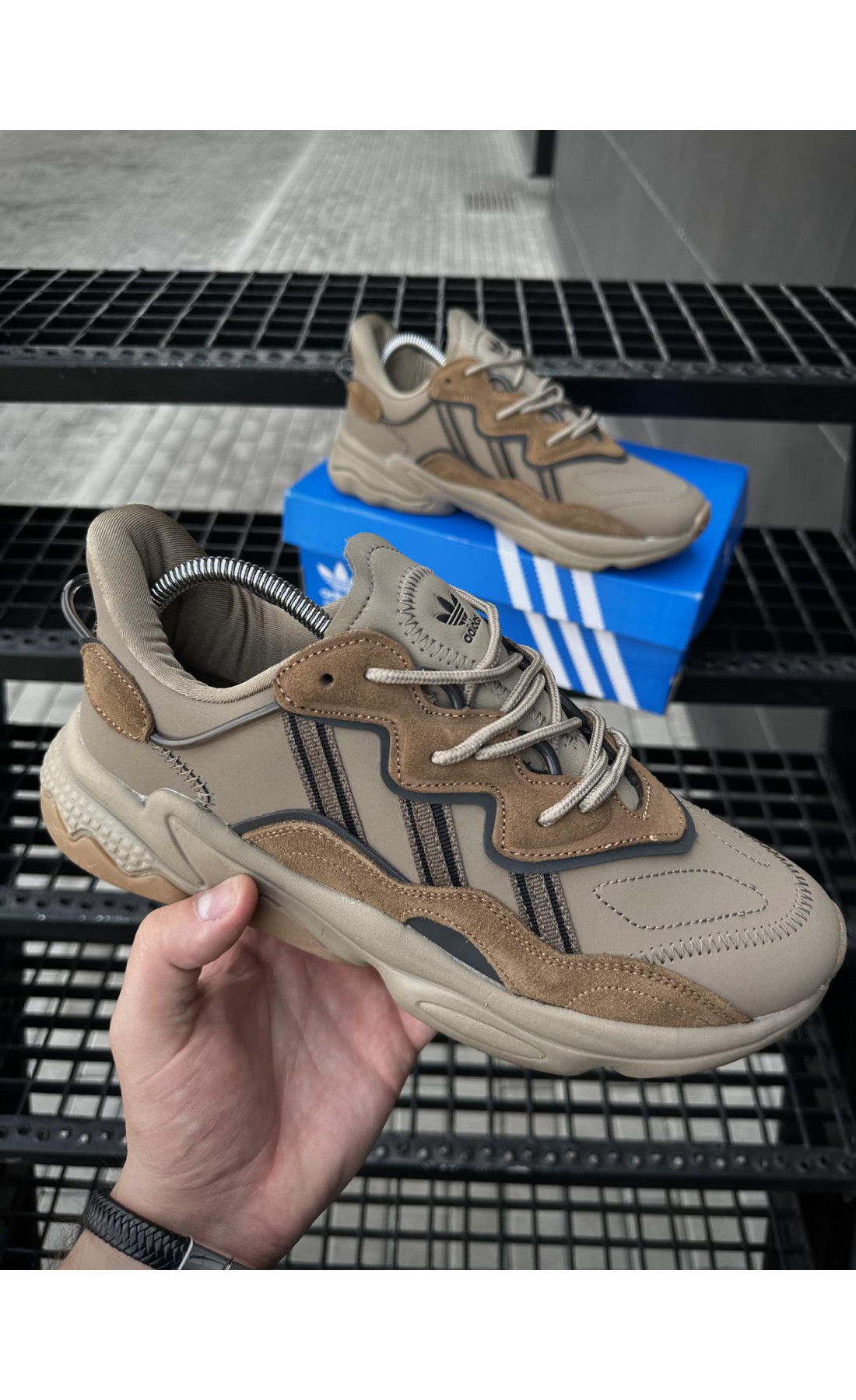 Чоловічі кросівки  Кросівки adidas ozweego, brown (394-1)