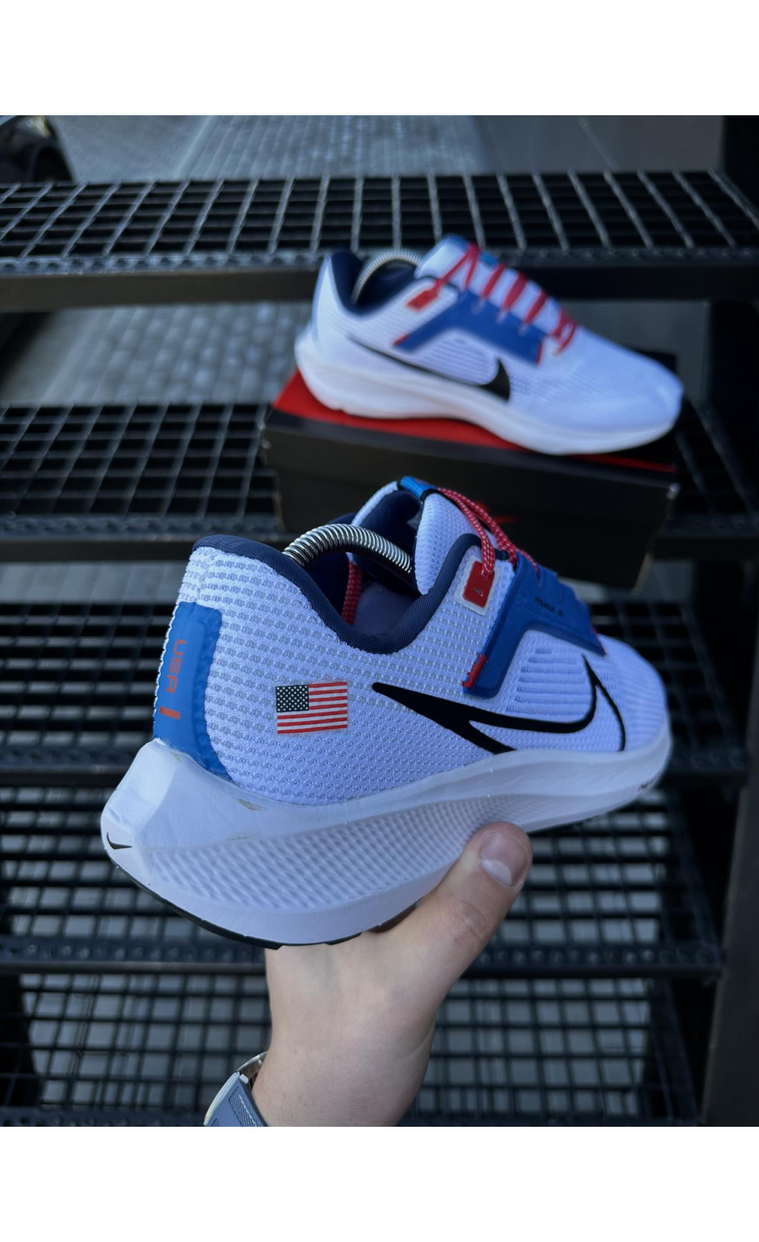 Чоловічі кросівки  Кросівки nike zoom pegasus usa (white & blue) (0026-3)