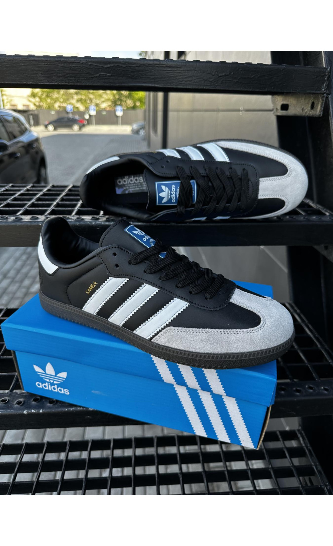 Чоловічі кросівки  Кросівки adidas samba (black & gray) (675-3)