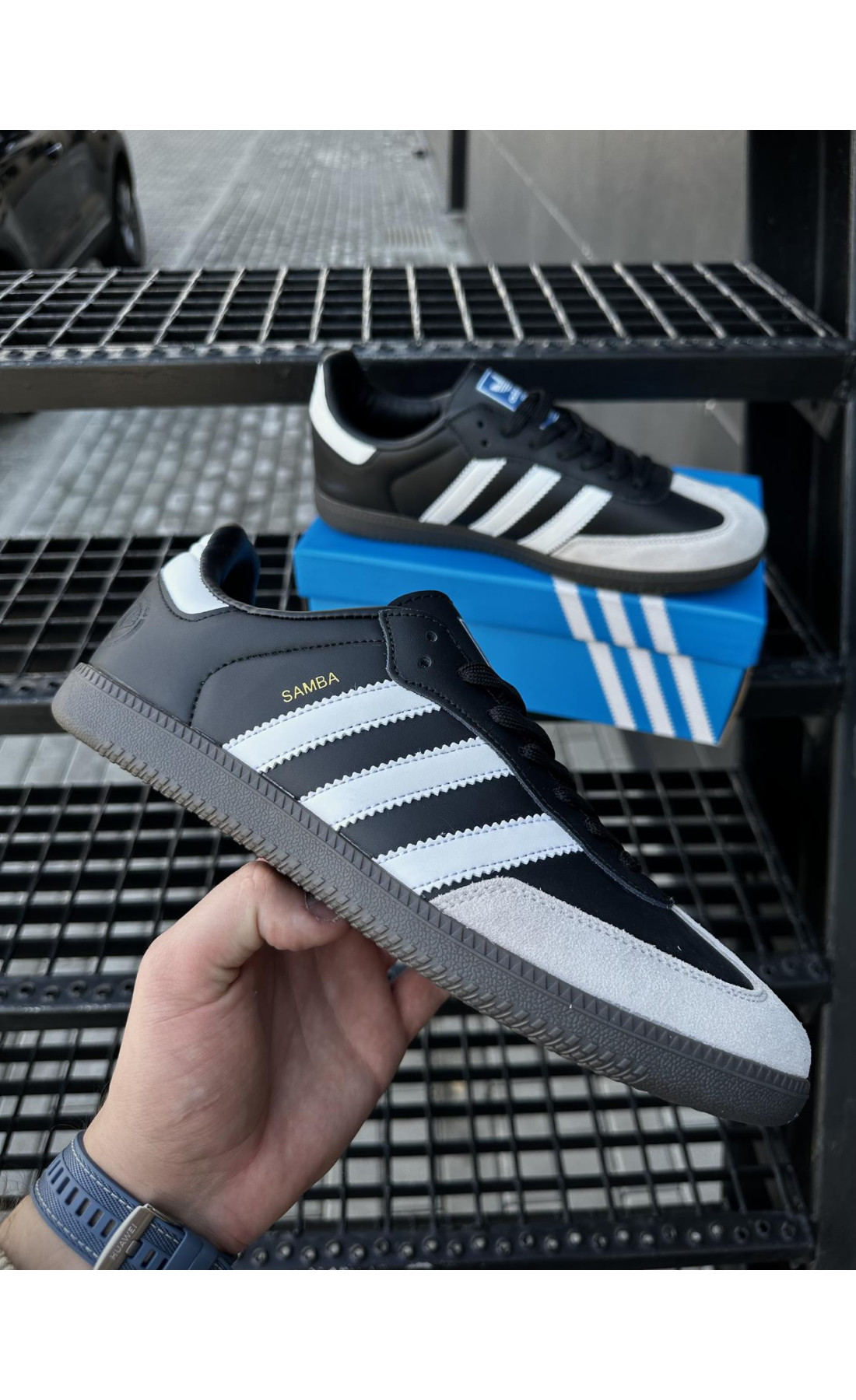 Чоловічі кросівки  Кросівки adidas samba (black & gray) (675-3)