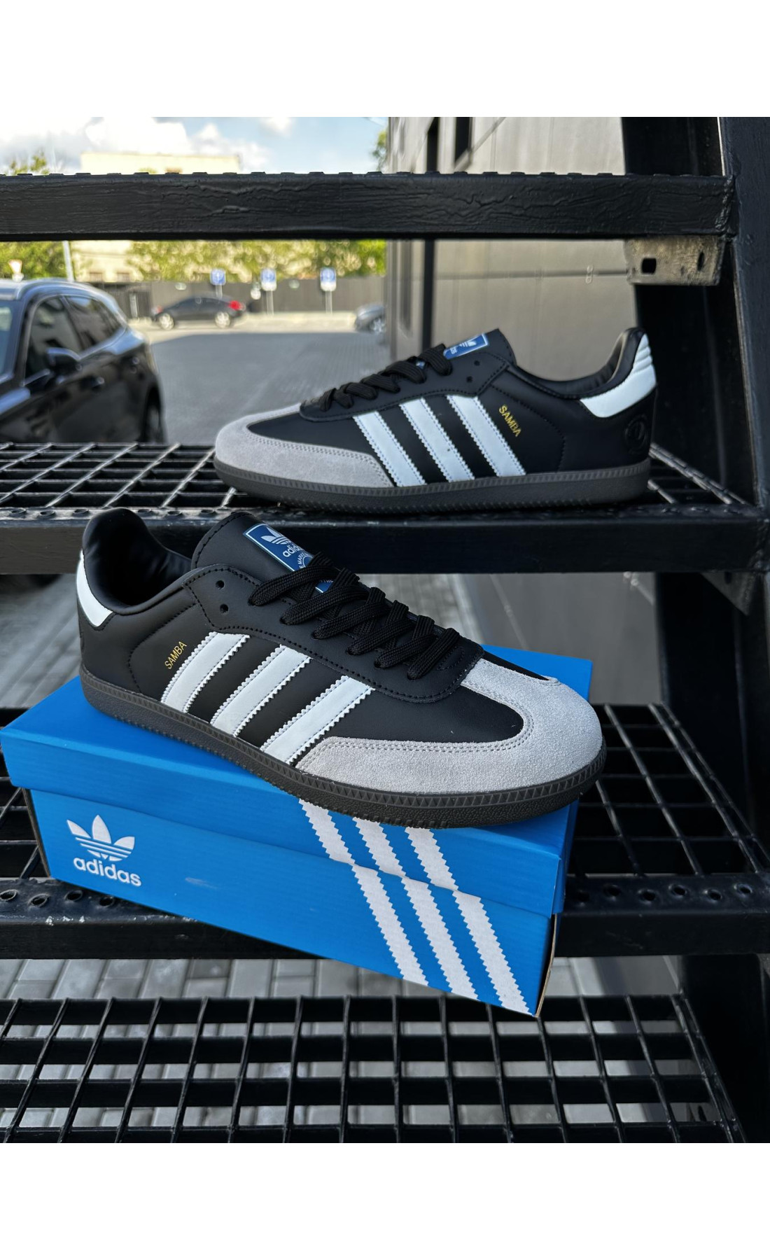 Чоловічі кросівки  Кросівки adidas samba (black & gray) (675-3)