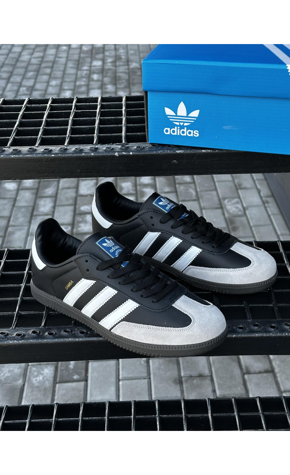 Чоловічі кросівки  Кросівки adidas samba (black & gray) (675-3)