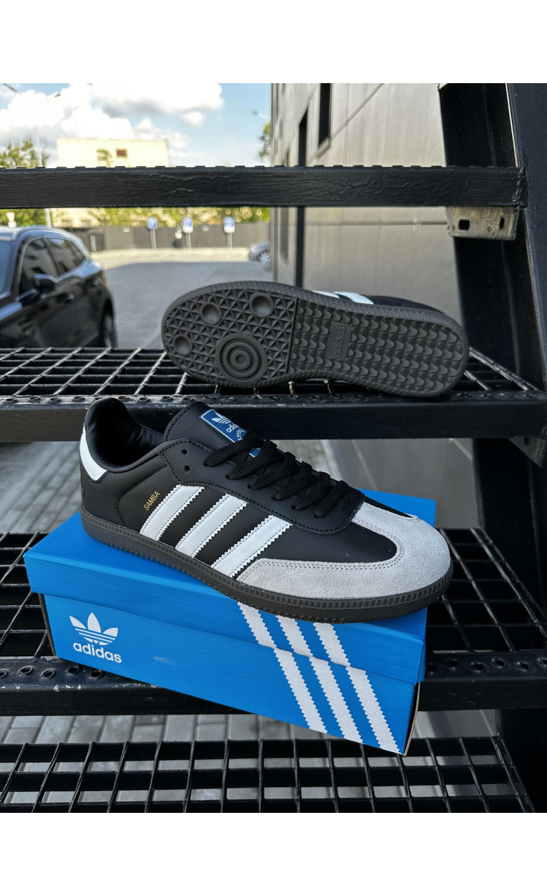 Чоловічі кросівки  Кросівки adidas samba (black & gray) (675-3)