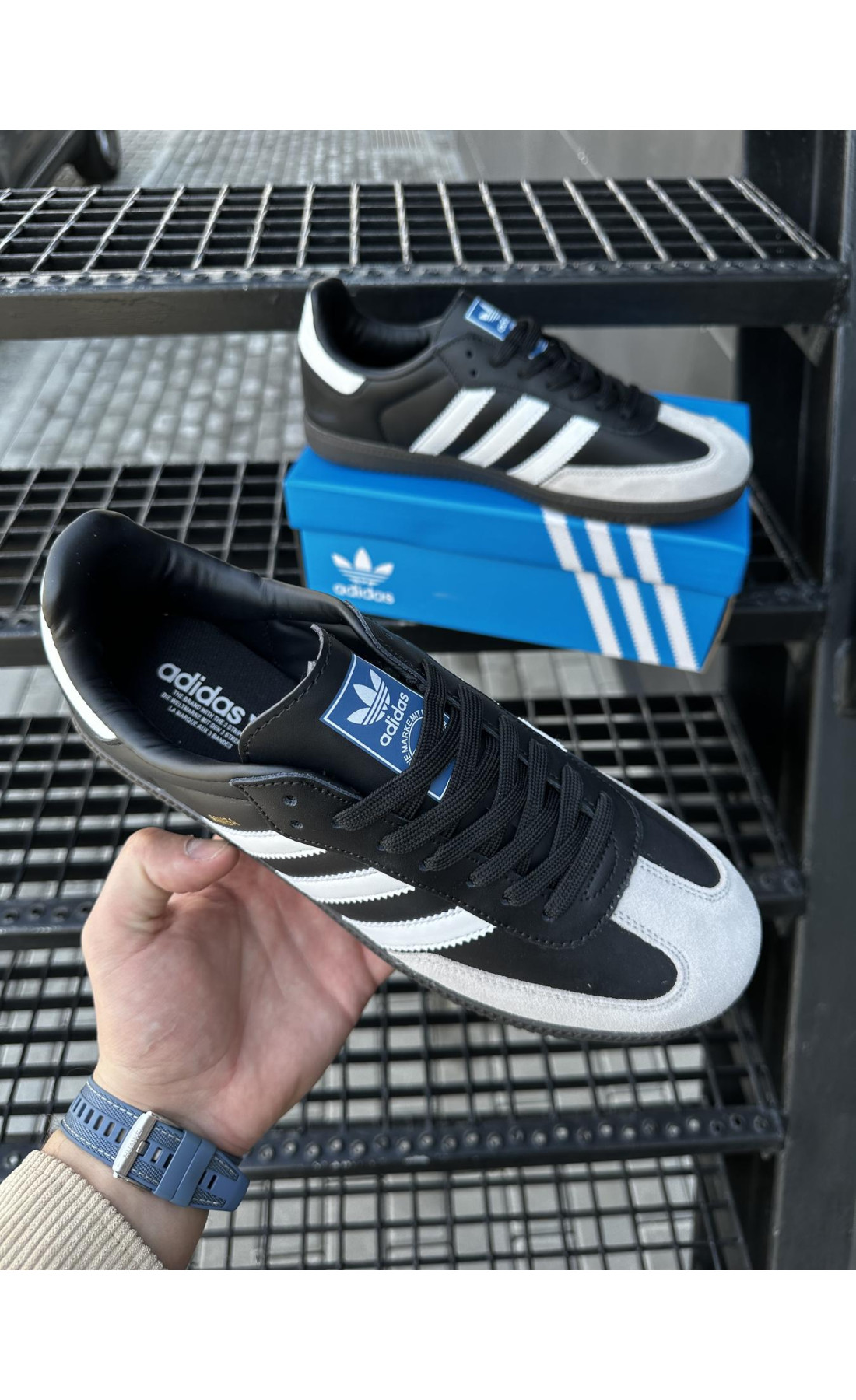 Чоловічі кросівки  Кросівки adidas samba (black & gray) (675-3)