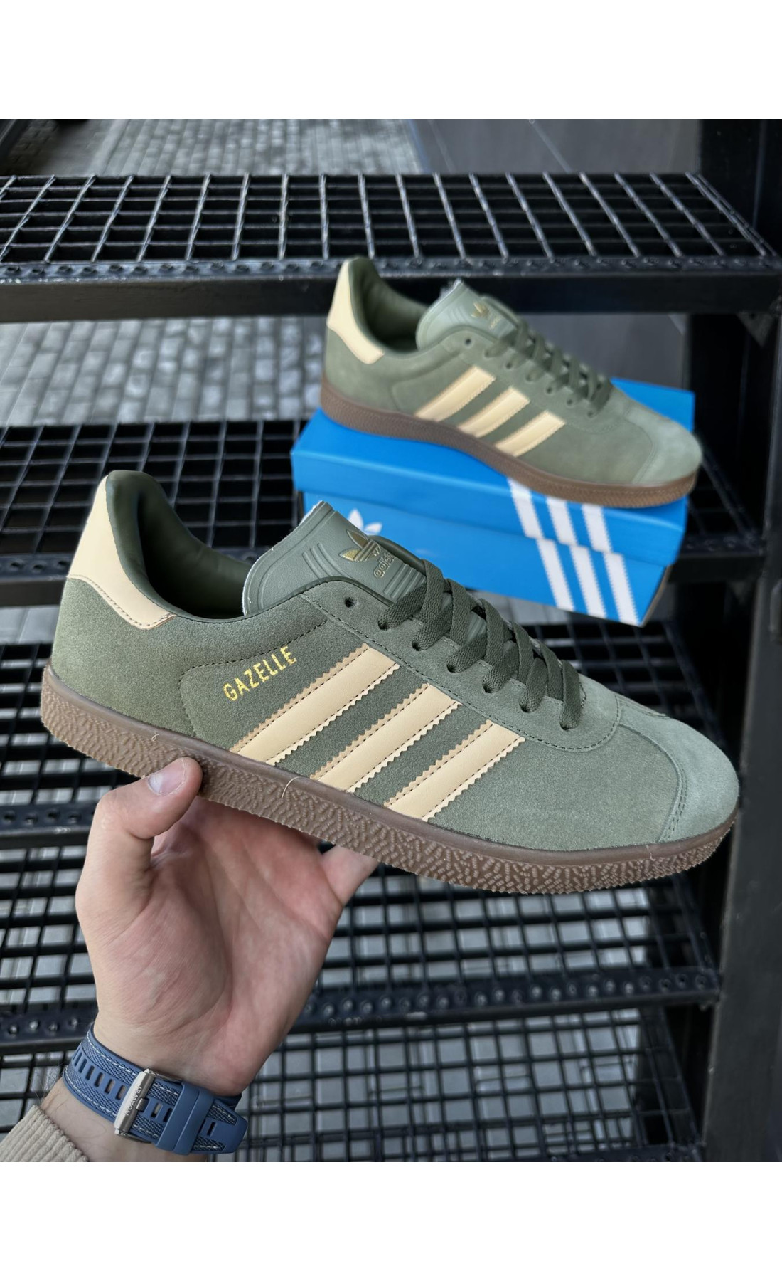 Чоловічі кросівки  Кросівки adidas gazelle (khaki) (916-2)