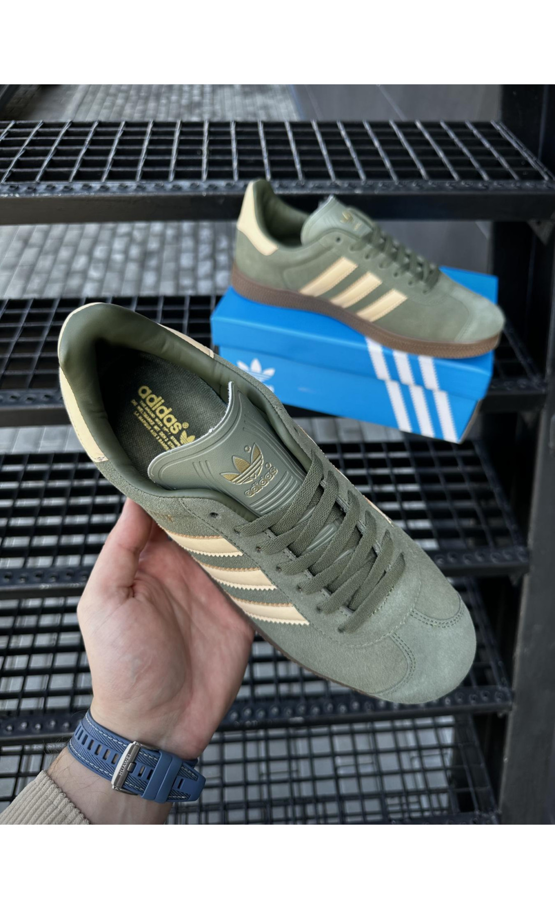 Чоловічі кросівки  Кросівки adidas gazelle (khaki) (916-2)