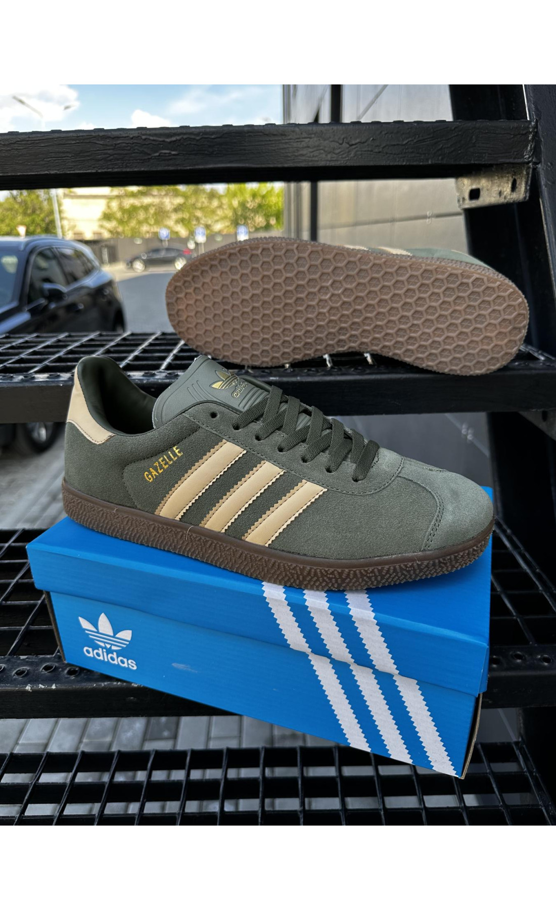 Чоловічі кросівки  Кросівки adidas gazelle (khaki) (916-2)