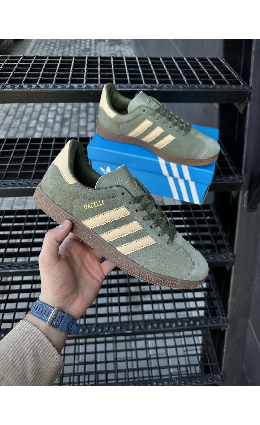 Чоловічі кросівки  Кросівки adidas gazelle (khaki) (916-2)