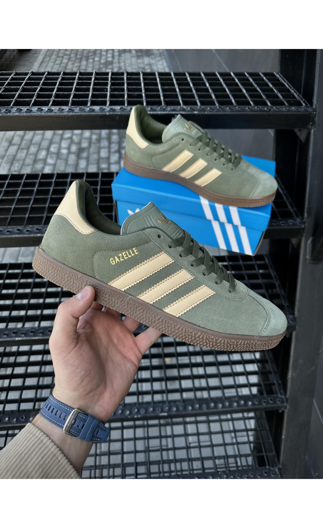 Чоловічі кросівки  Кросівки adidas gazelle (khaki) (916-2)