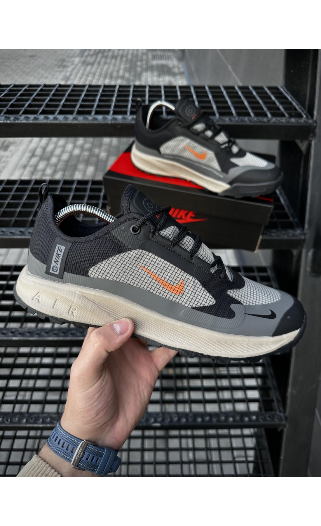 Чоловічі кросівки  Кросівки nike acg air nasu grey orange (2816-7)