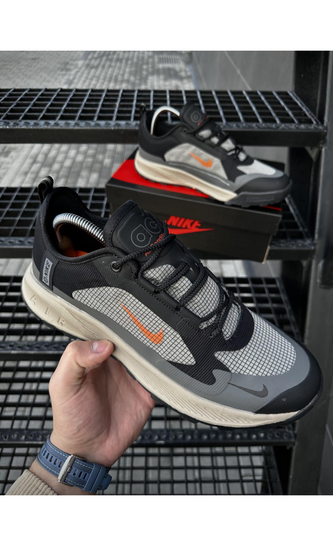 Чоловічі кросівки  Кросівки nike acg air nasu grey orange (2816-7)