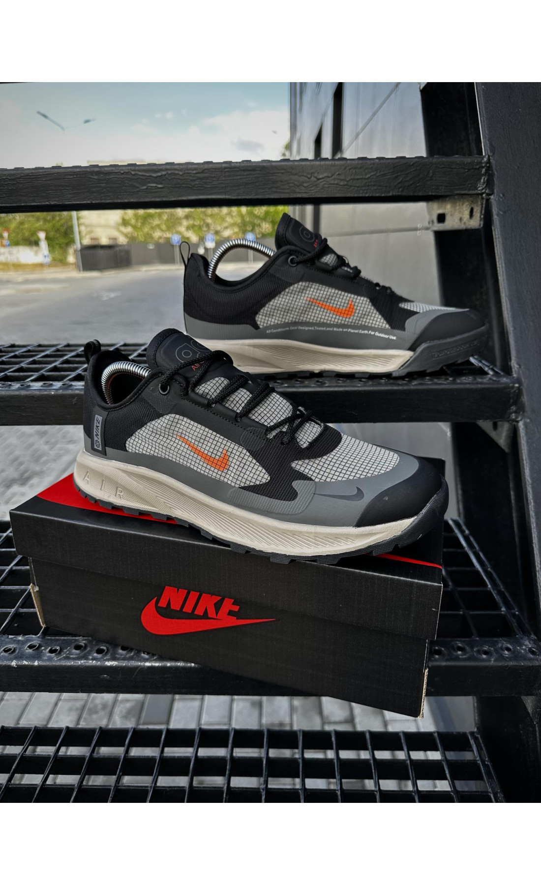 Чоловічі кросівки  Кросівки nike acg air nasu grey orange (2816-7)