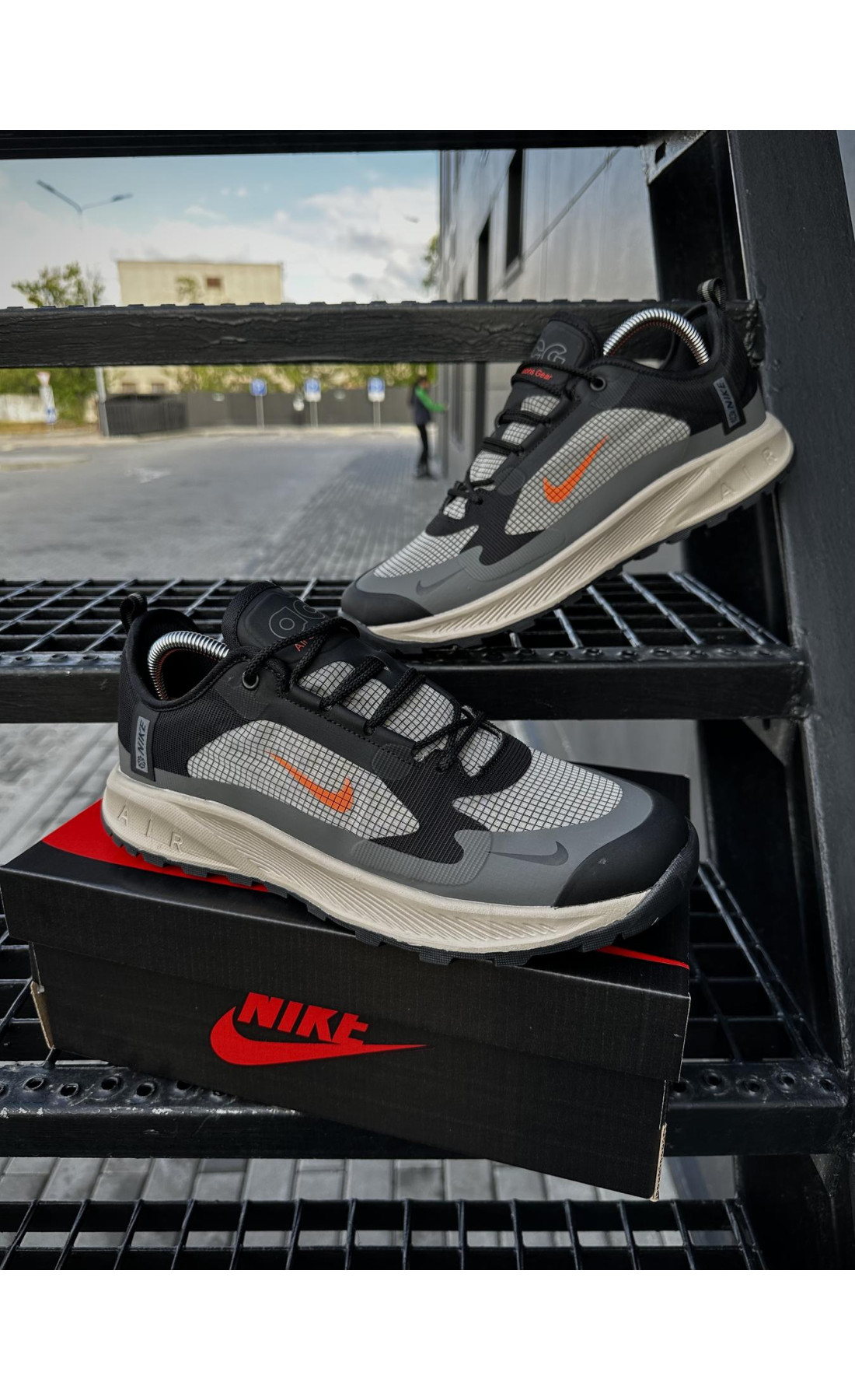 Чоловічі кросівки  Кросівки nike acg air nasu grey orange (2816-7)