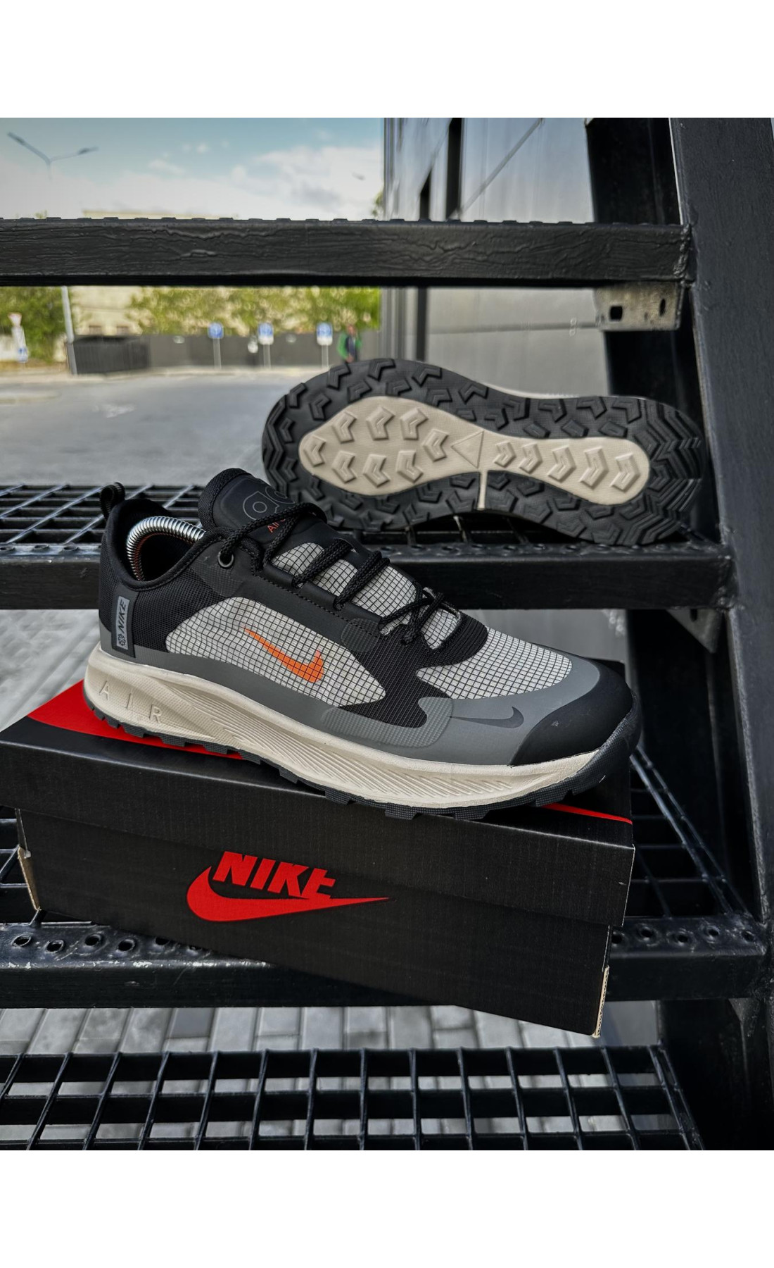 Чоловічі кросівки  Кросівки nike acg air nasu grey orange (2816-7)