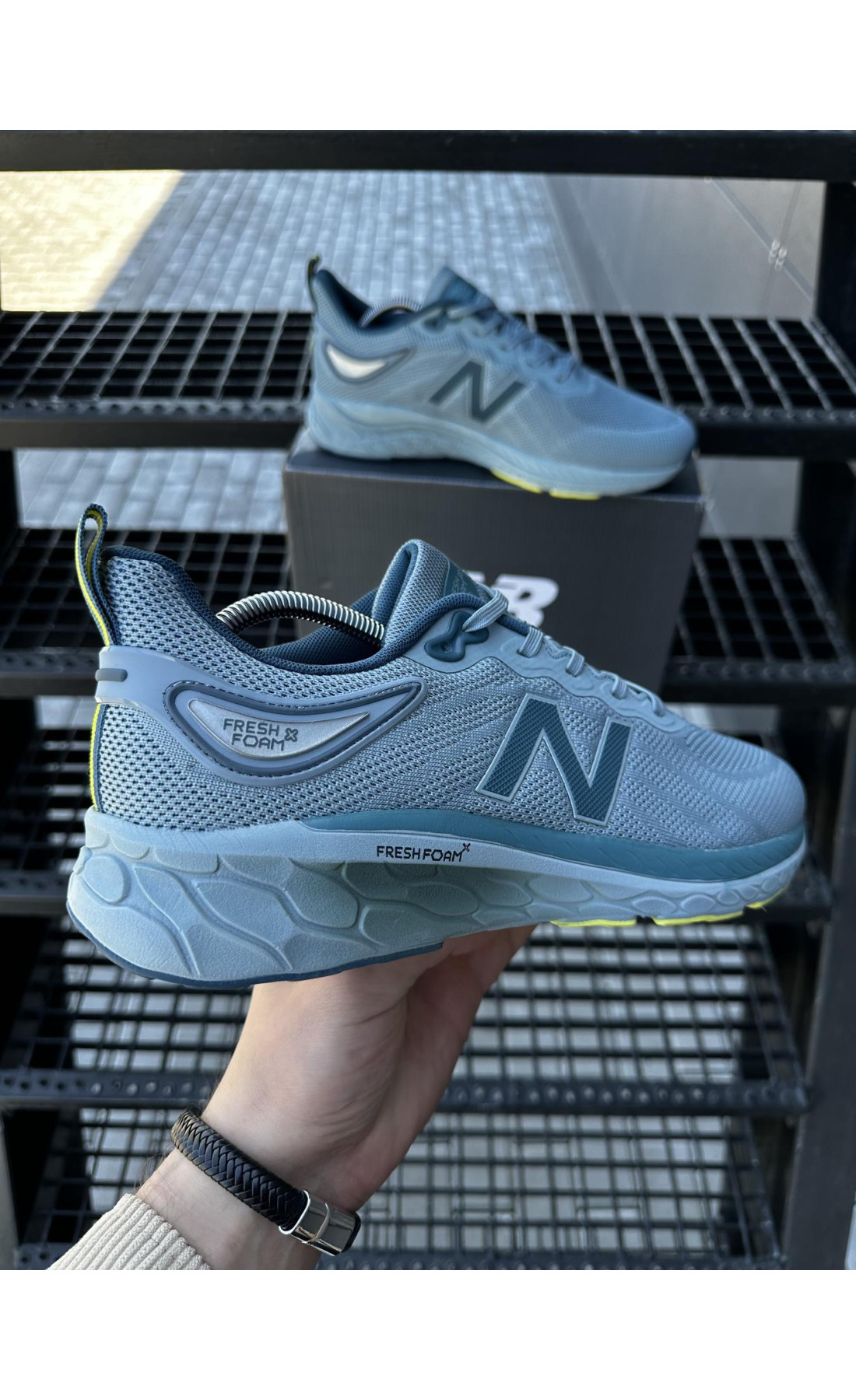 Чоловічі кросівки  Кросівки new balance fresh foam (синьо-зелені) (832-3)