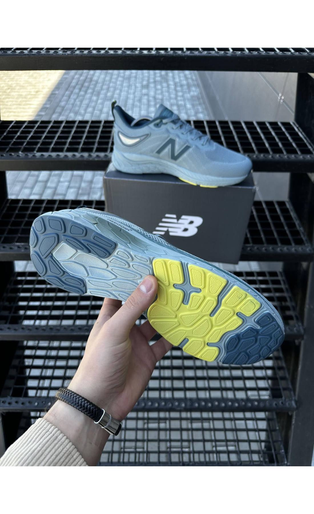 Чоловічі кросівки  Кросівки new balance fresh foam (синьо-зелені) (832-3)