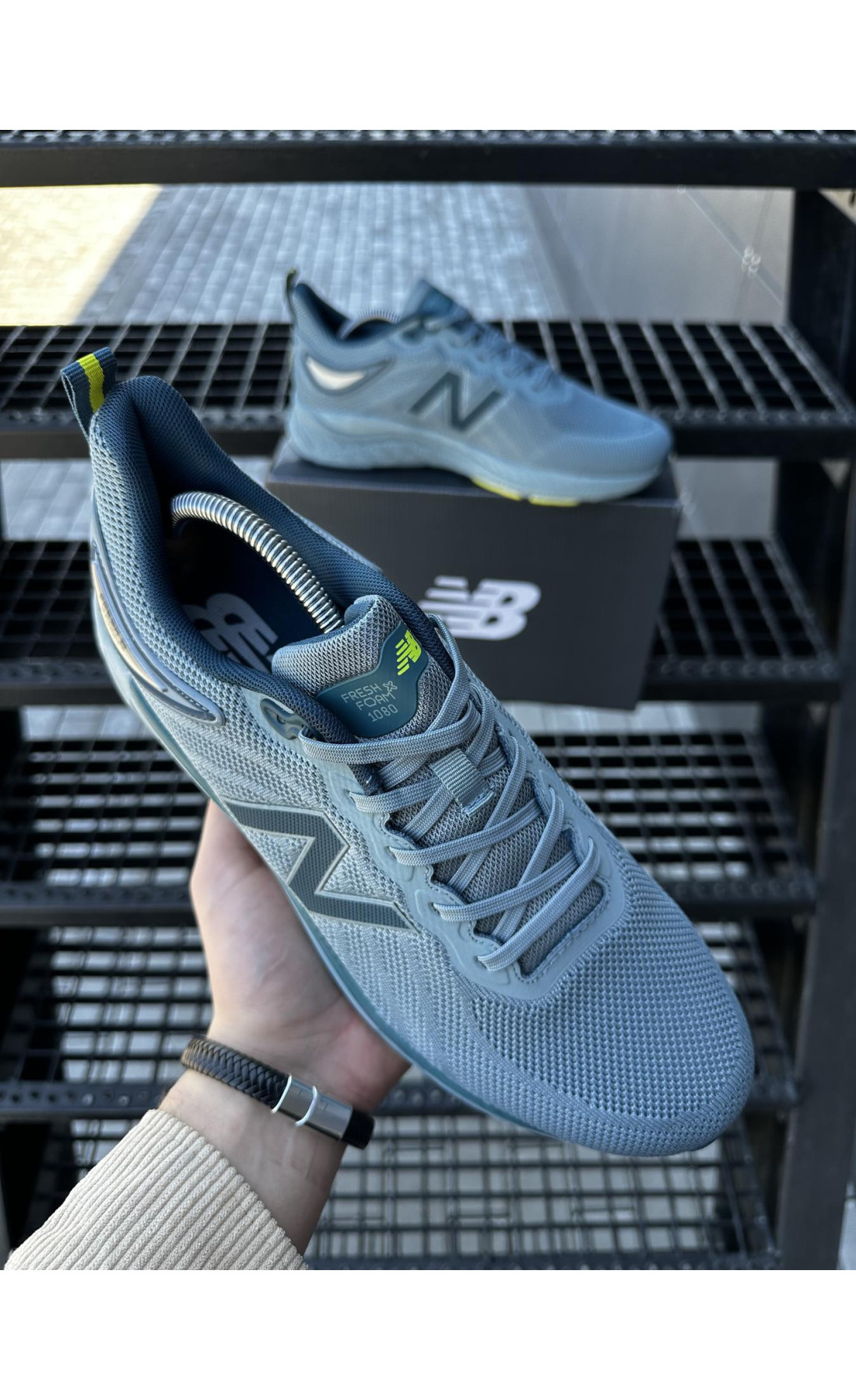 Чоловічі кросівки  Кросівки new balance fresh foam (синьо-зелені) (832-3)