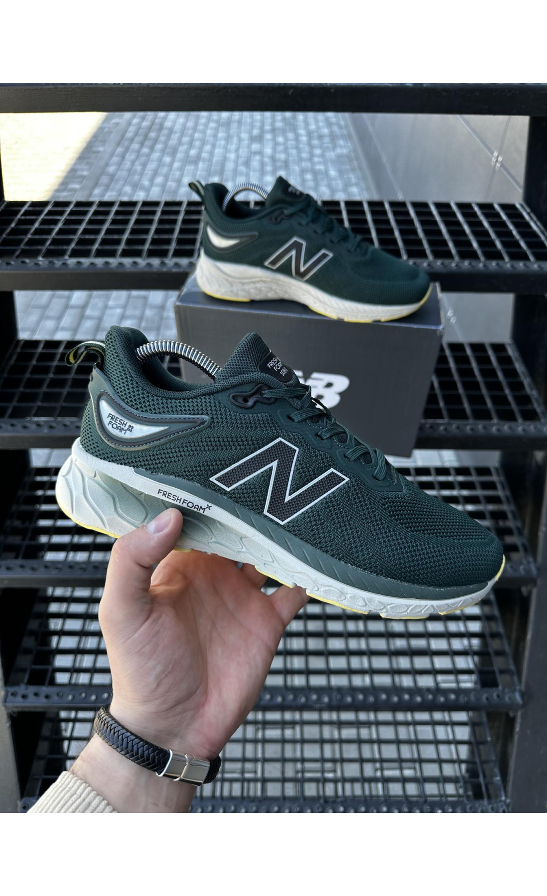 Чоловічі кросівки  Кросівки new balance fresh foam (зелені) (832-9)