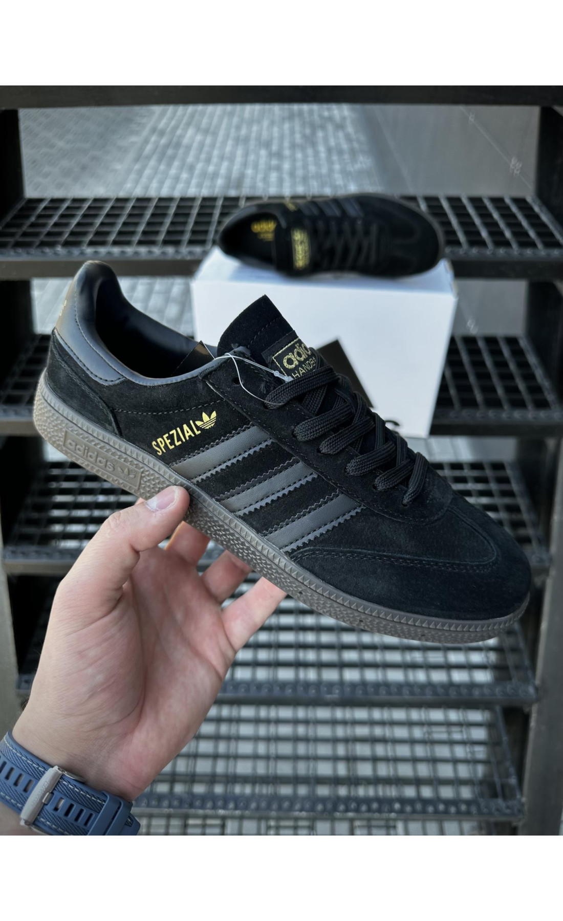 Чоловічі кросівки  Кросівки adidas handball spezial, чорні (725-2)