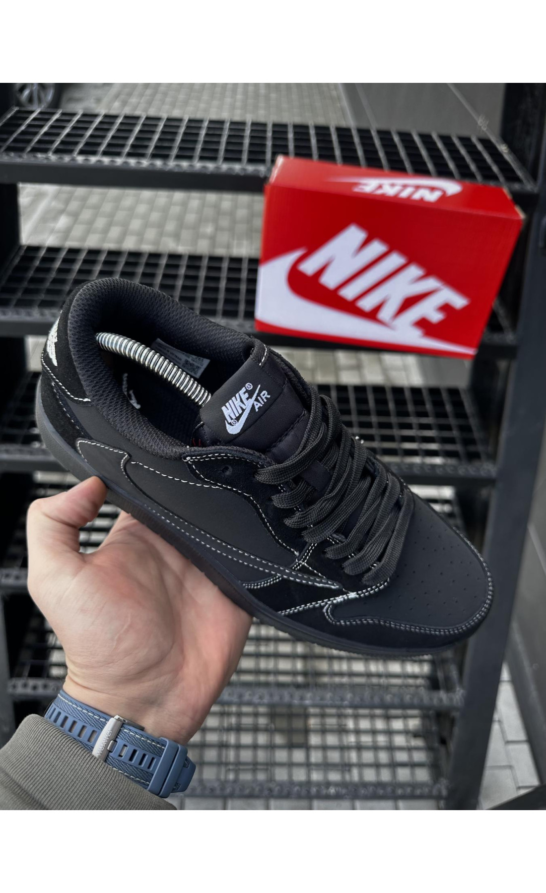 Чоловічі кросівки  Кросівки nike air jordan travis scott (all black) (618-2)