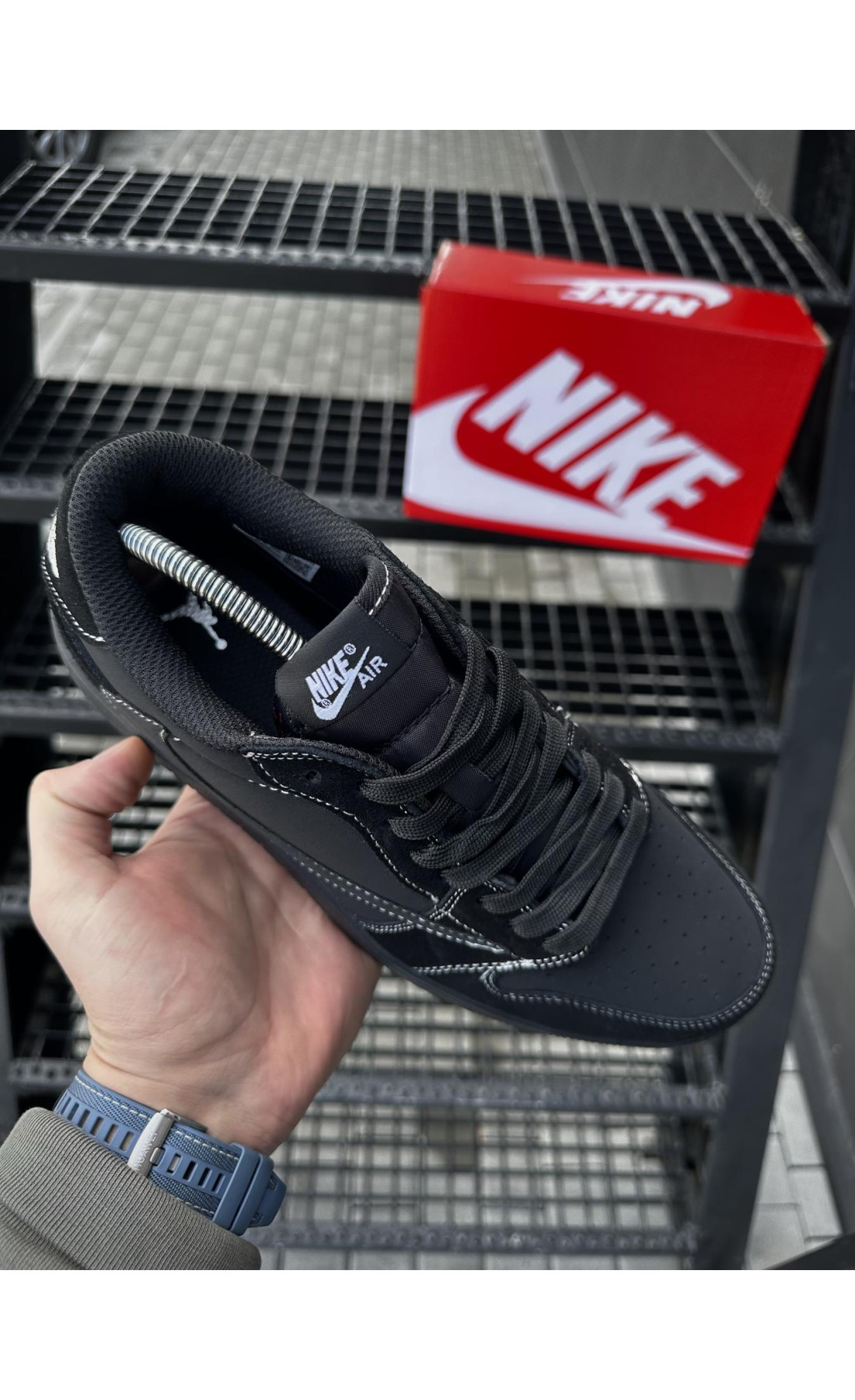 Чоловічі кросівки  Кросівки nike air jordan travis scott (all black) (618-2)