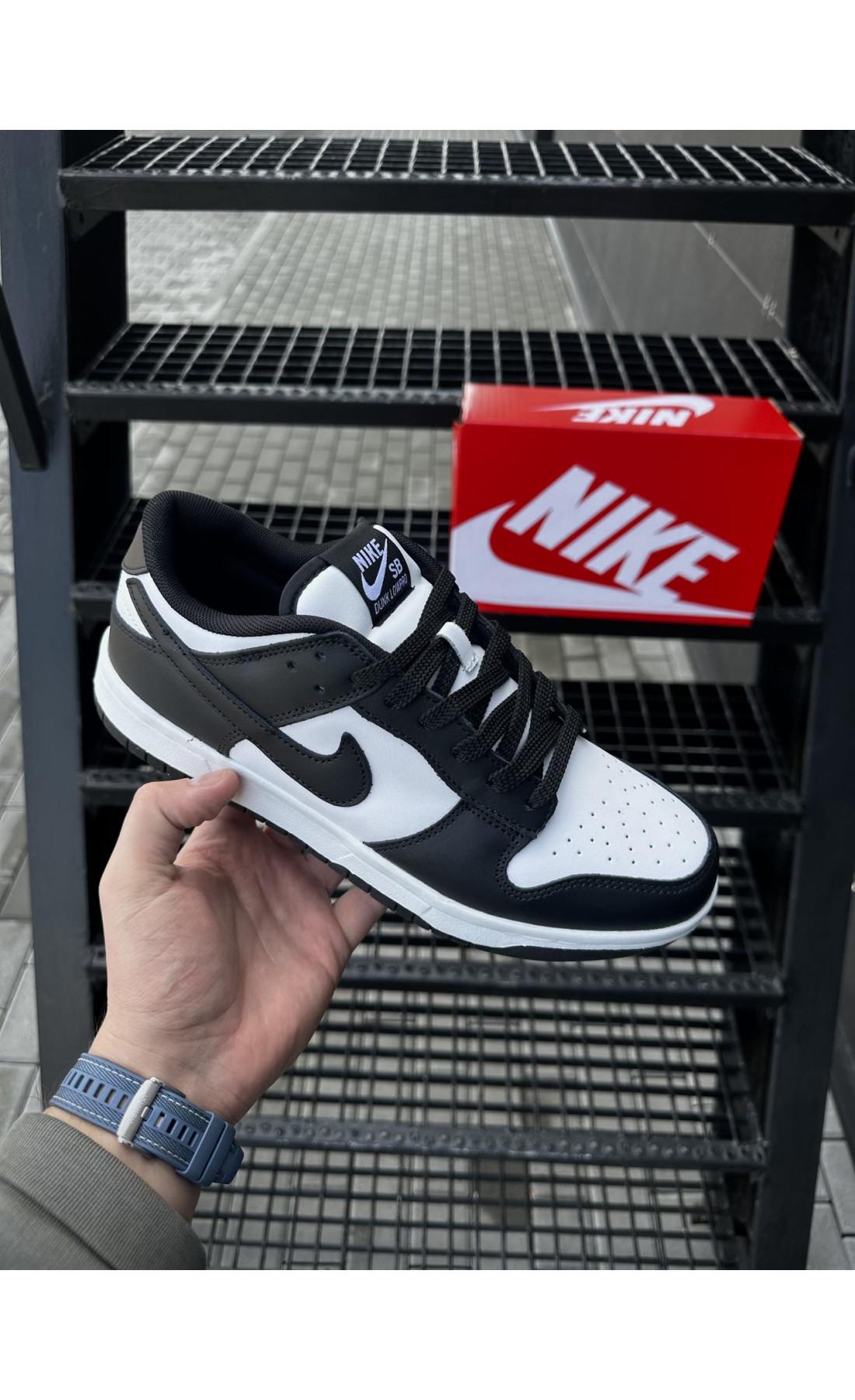 Чоловічі кросівки  Кросівки nike sb dunk (white & black) (5535-4)