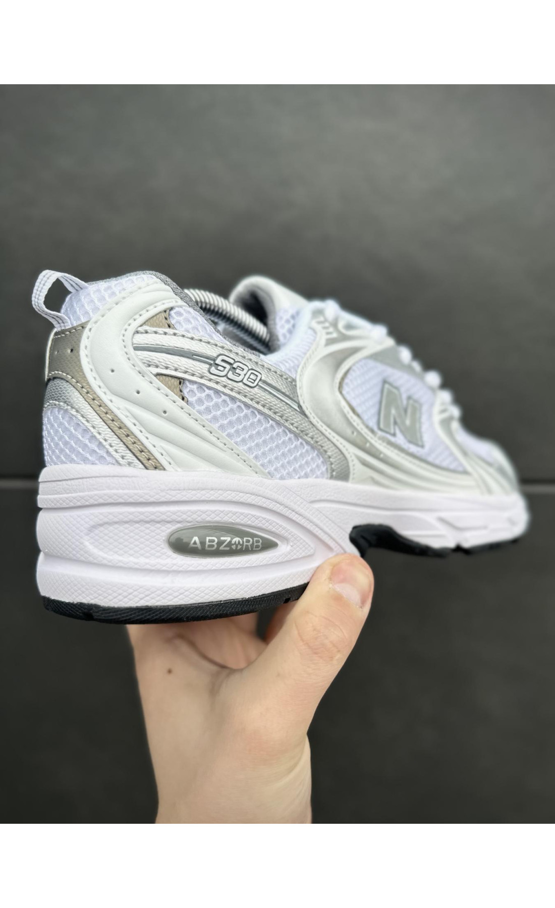 Чоловічі кросівки  Кросівки new balance (білі з сірим) (530-17)